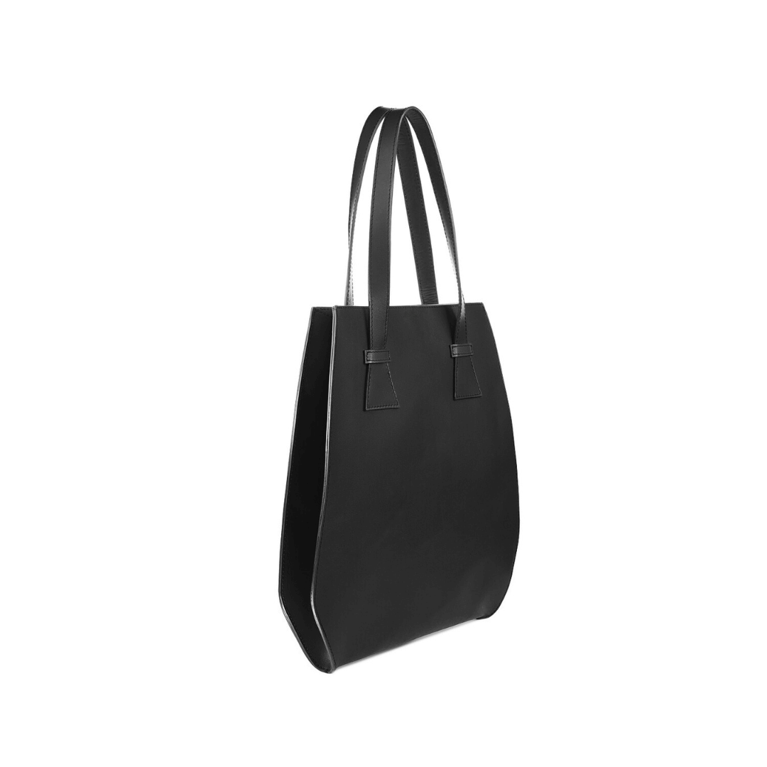 Schwarze Leder-Schultertasche Blake