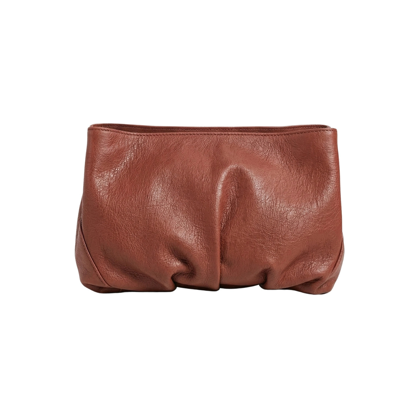 Leder Clutch Tabakbraun Inanna