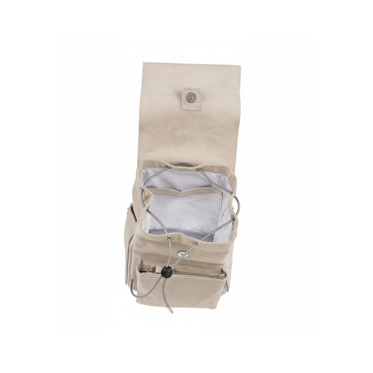 Veloursleder Rucksack Grau Lite Mini