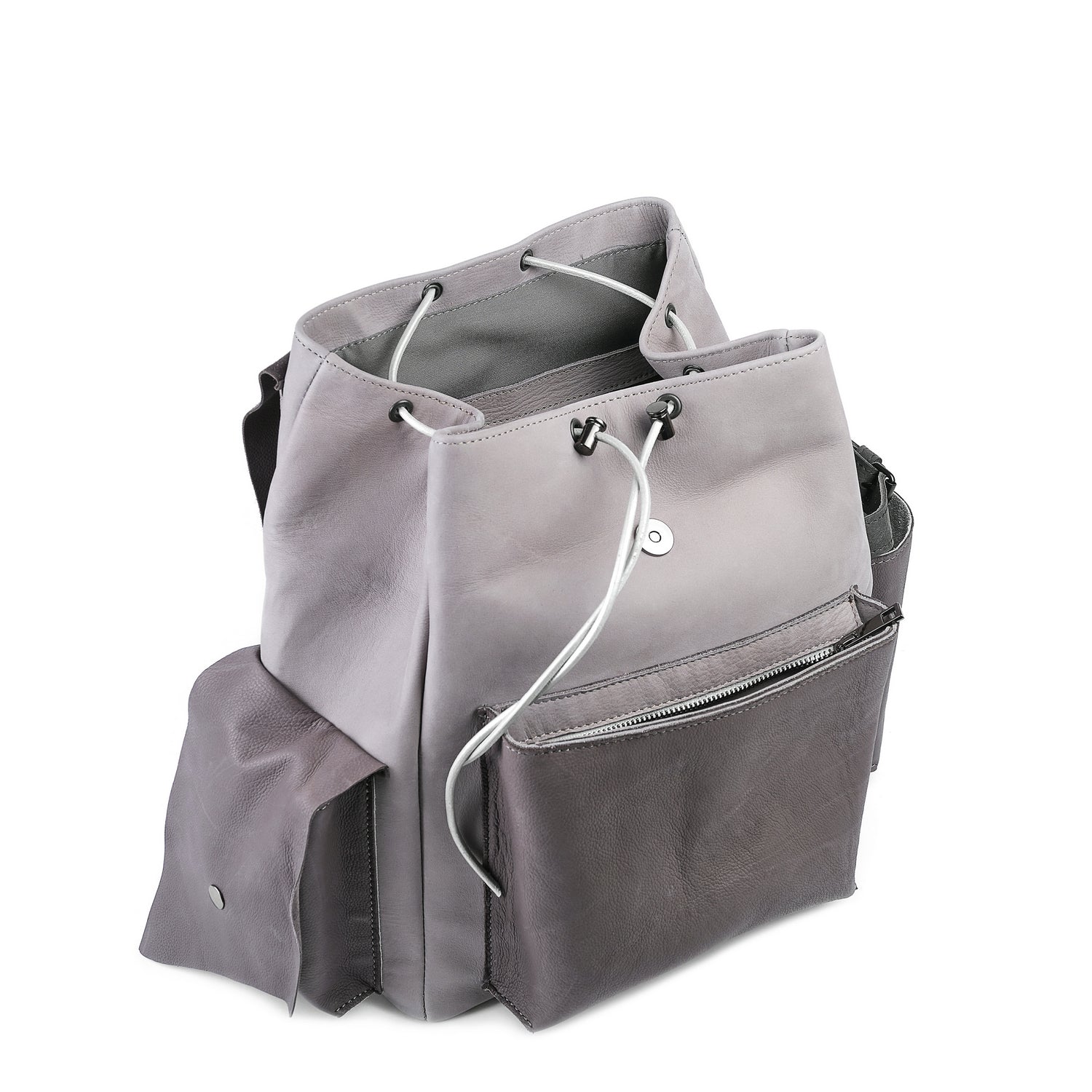 Leder Rucksack Grau Ruffian