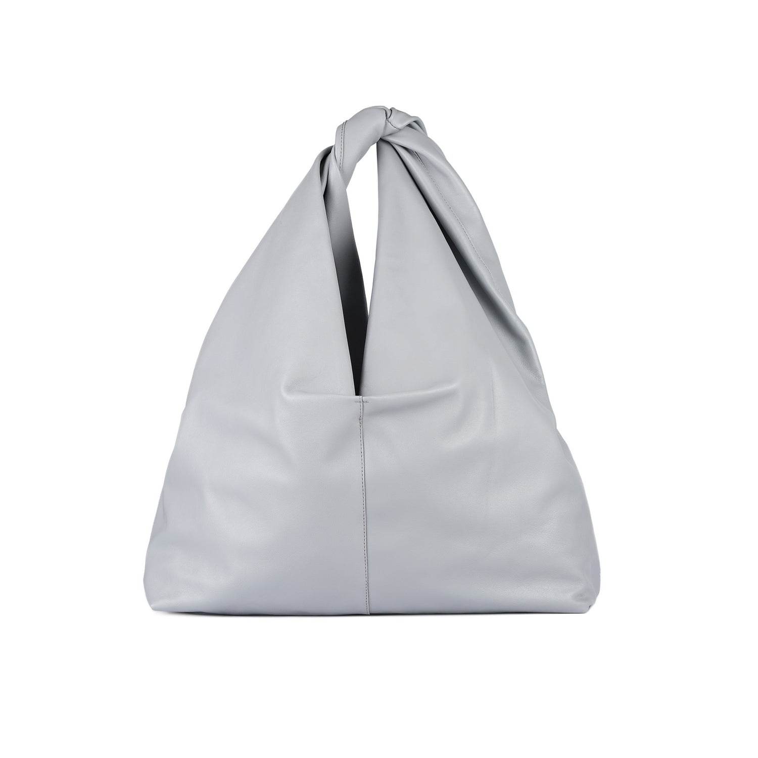 Leder Schultertasche Grau Cloud Maxi
