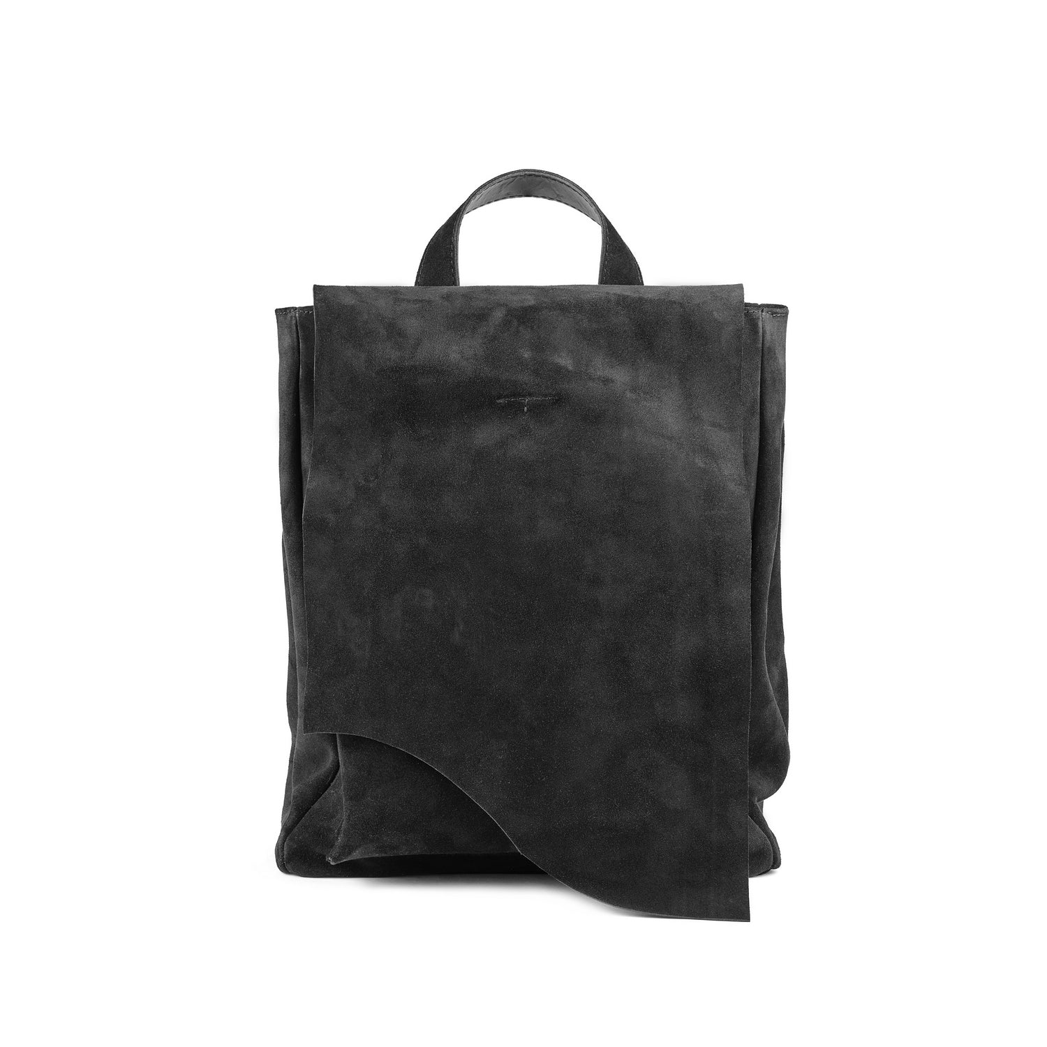 Veloursleder Rucksack Schwarz Lite