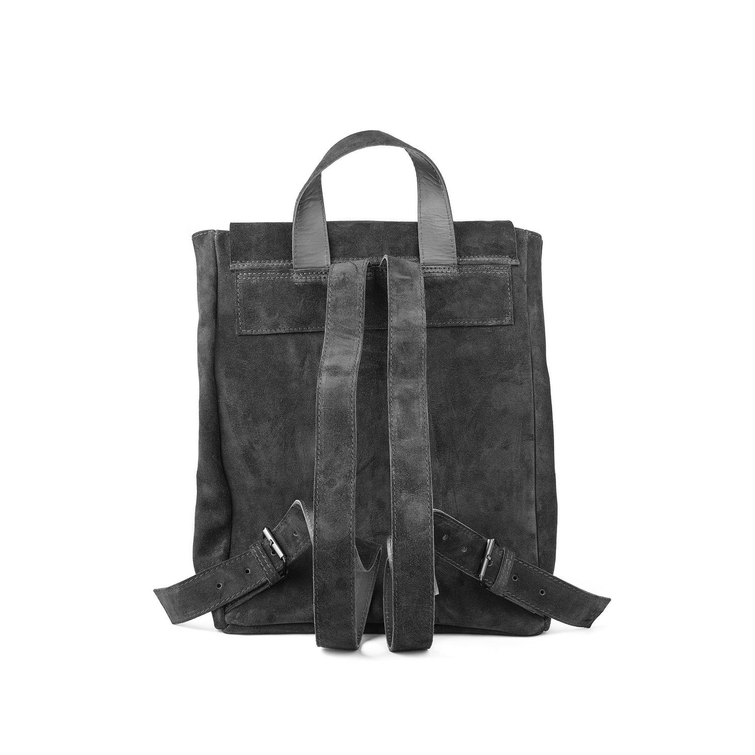 Veloursleder Rucksack Schwarz Lite
