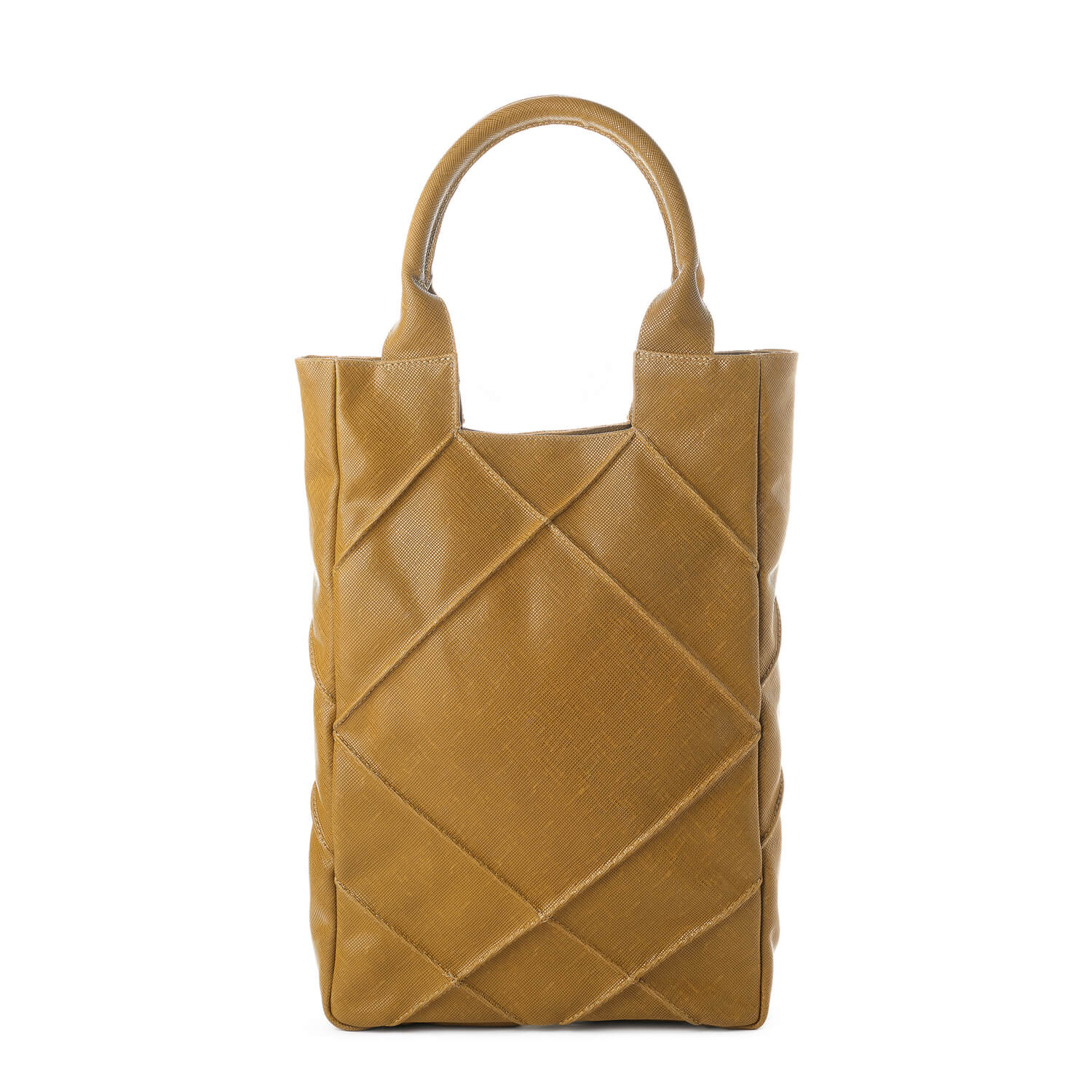 Leder Schultertasche Senfgelb Origami Midi