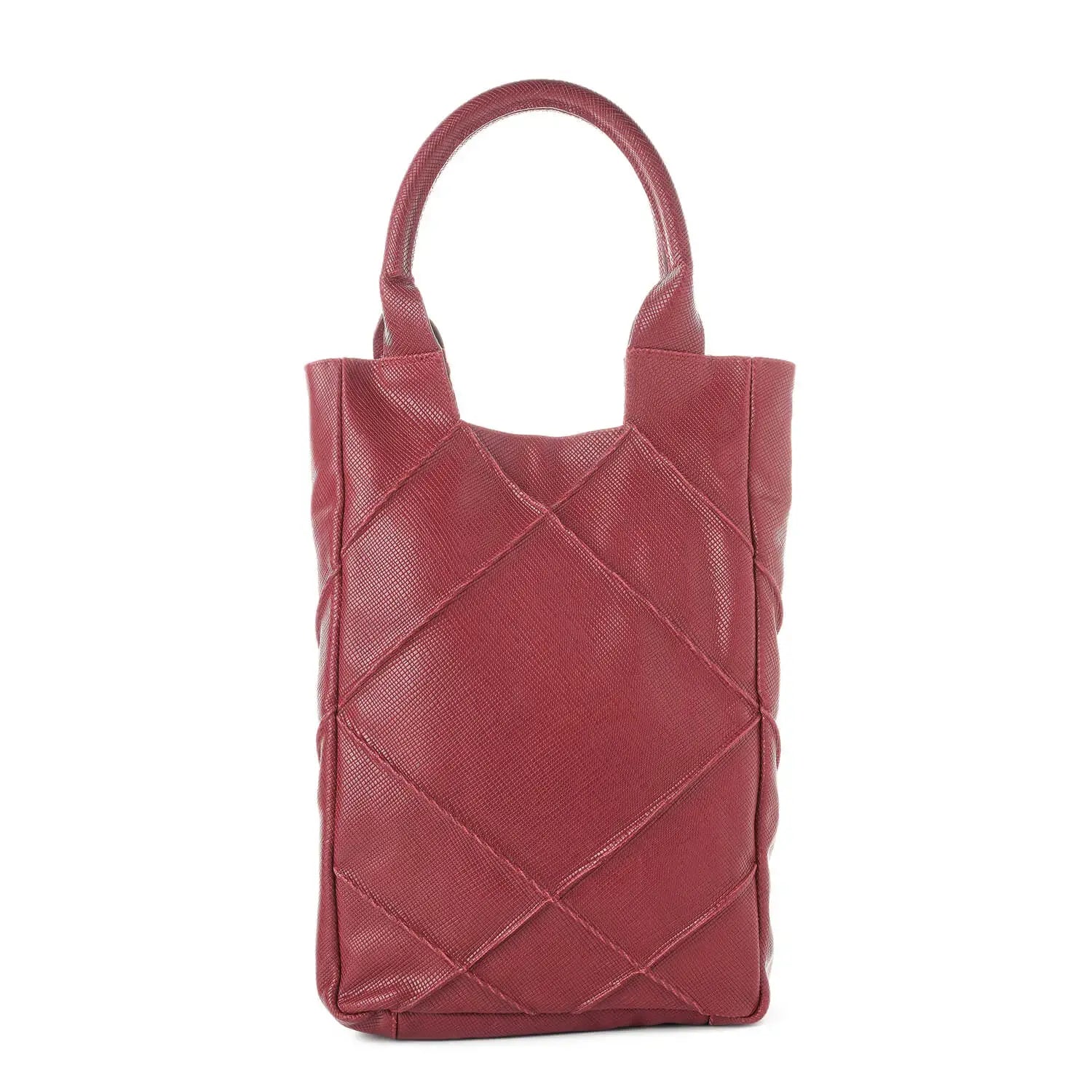 Leder Schultertasche Burgunderrot Origami Midi
