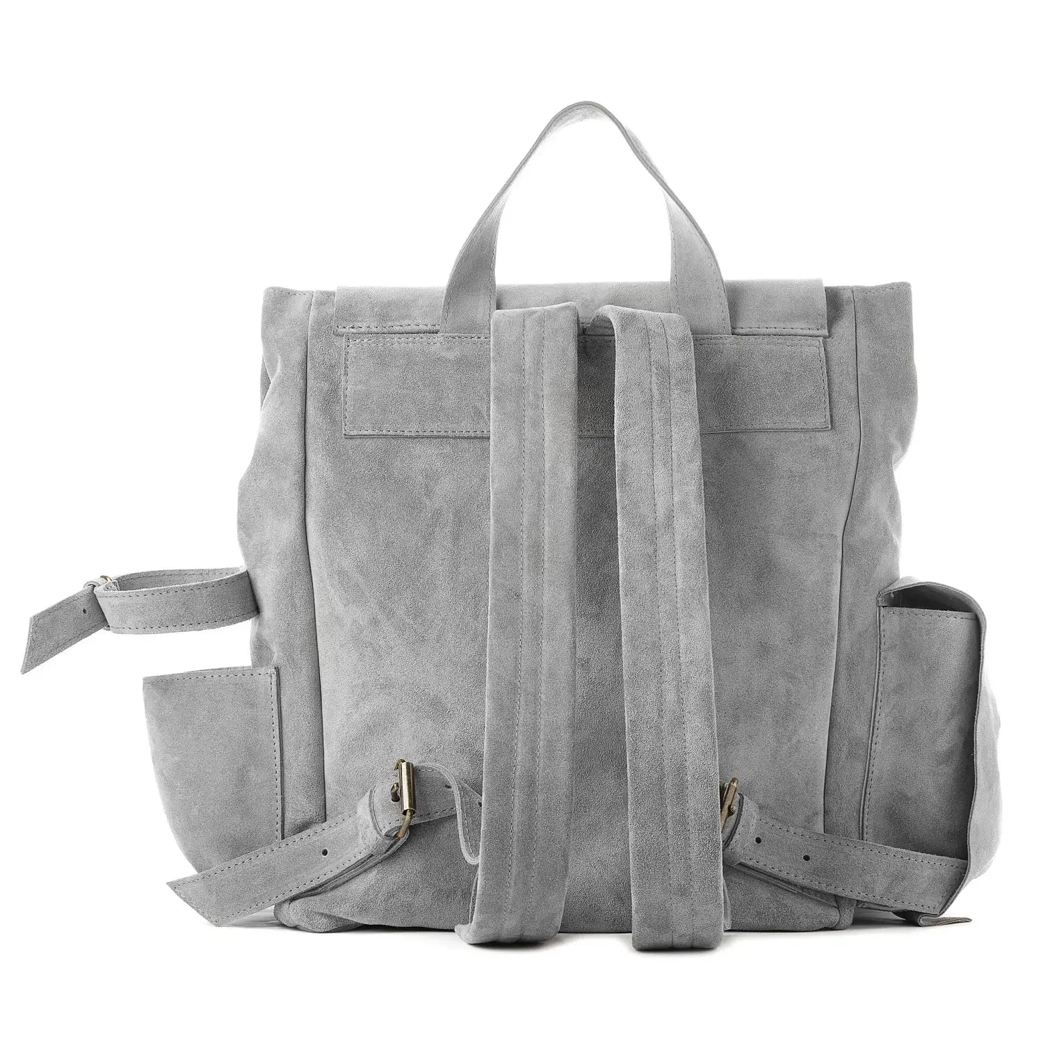 Veloursleder Rucksack Grau Ruffian