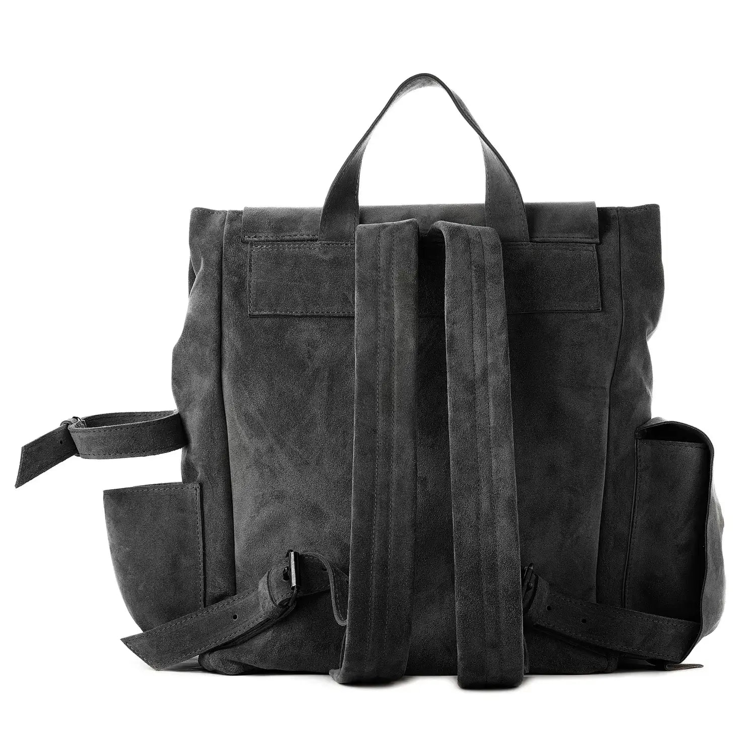 Veloursleder Rucksack Schwarz Ruffian