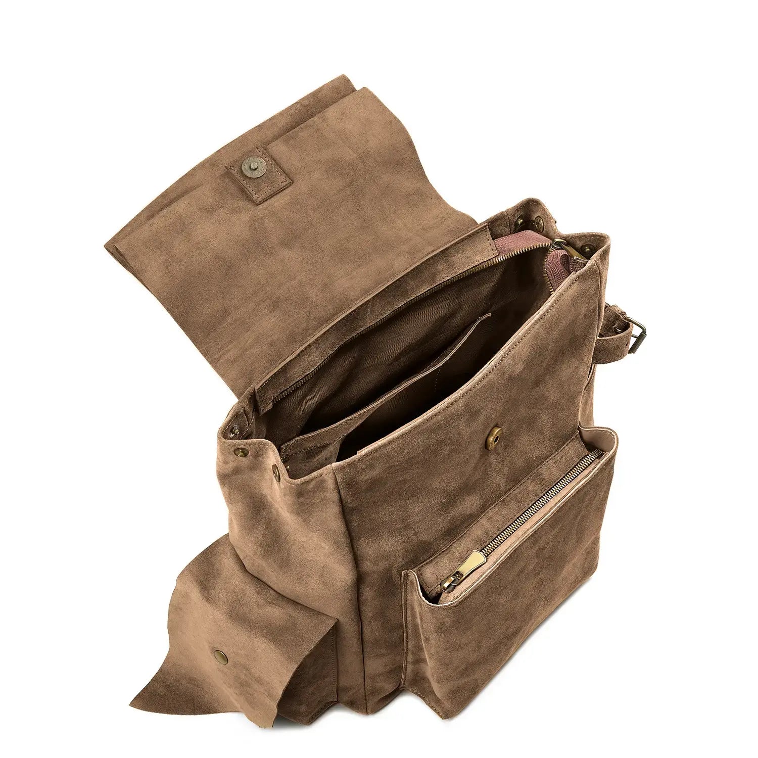 Veloursleder Rucksack Braun Ruffian