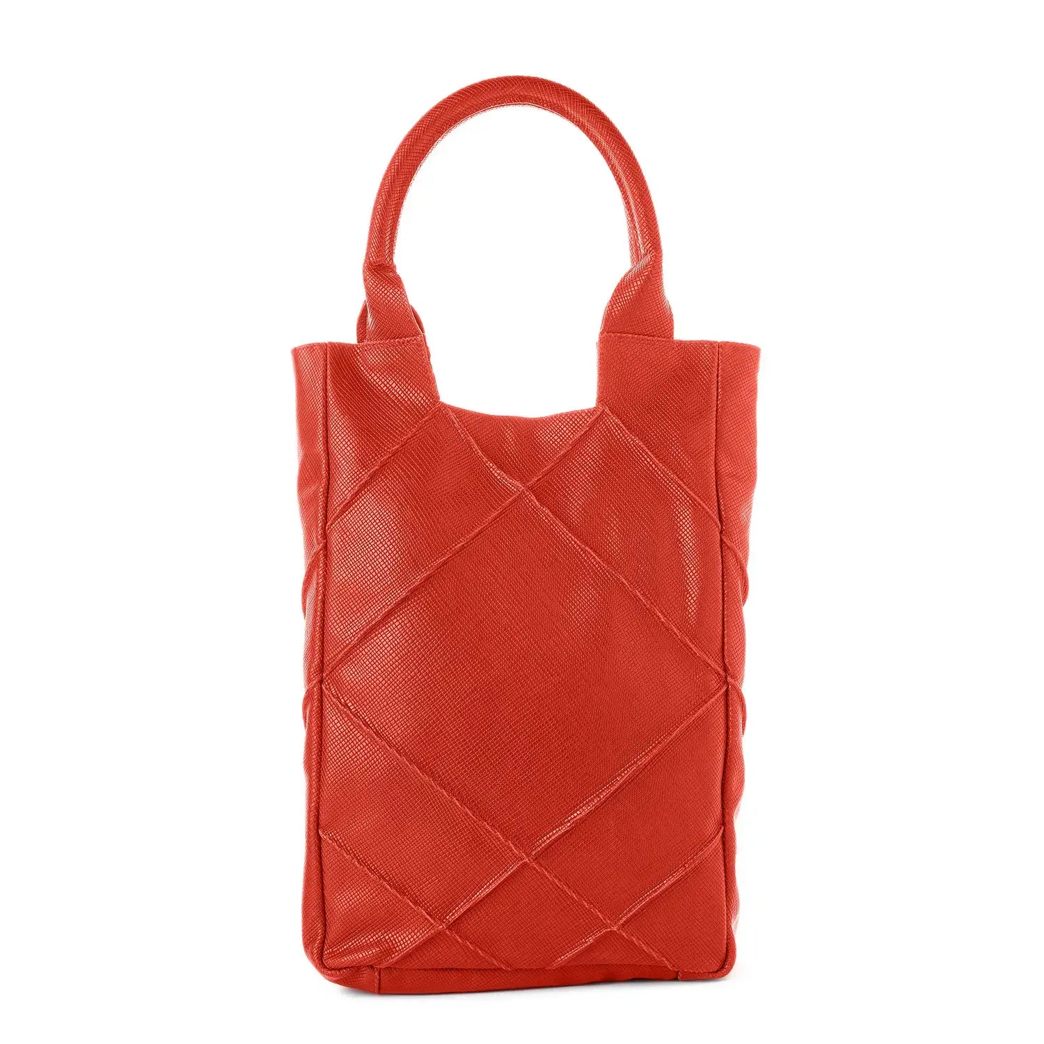 Leder Schultertasche Orange Origami Midi
