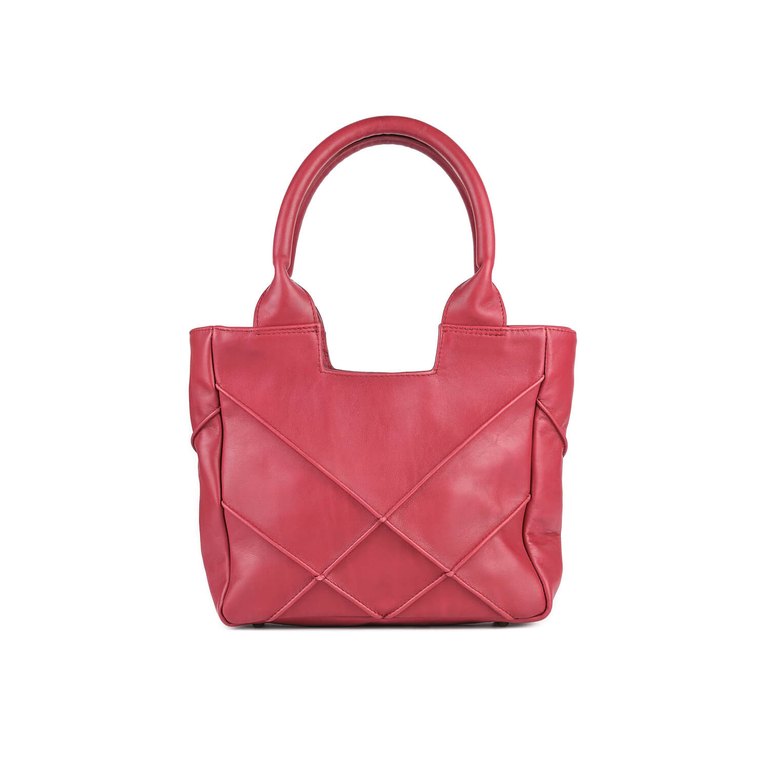 Leder Handtasche Rot Origami Mini