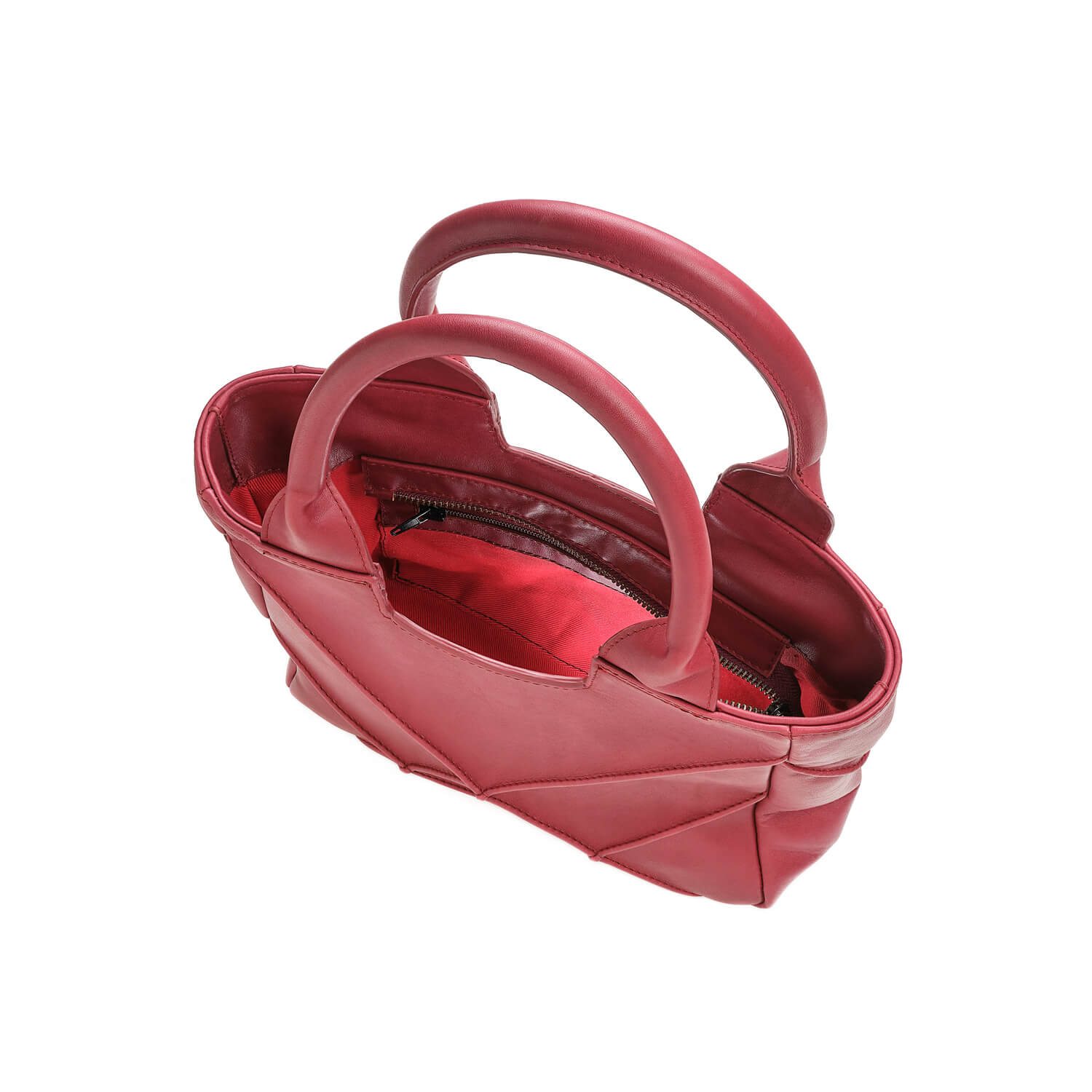 Leder Handtasche Rot Origami Mini
