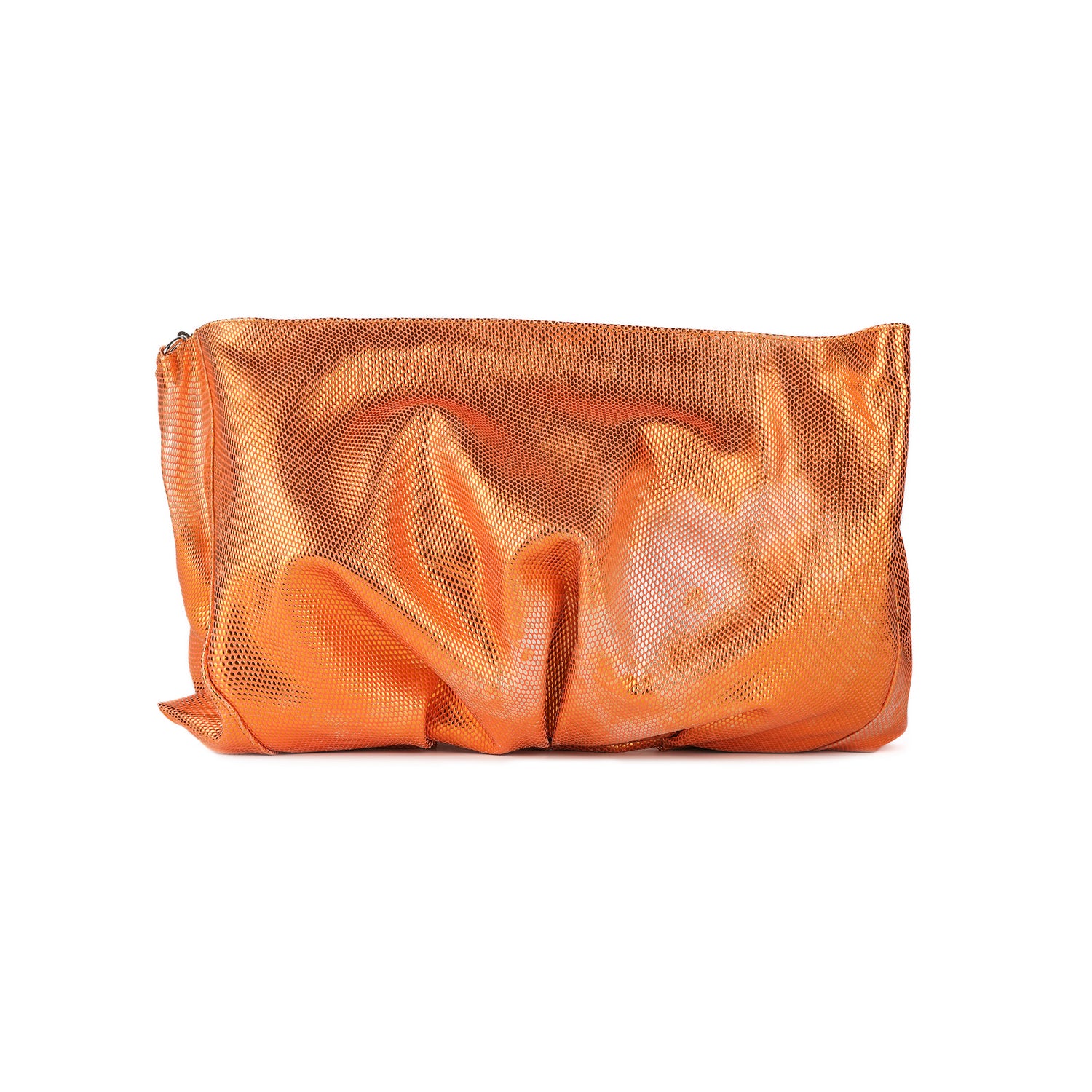 Leder Clutch Metallic-Orange Inanna