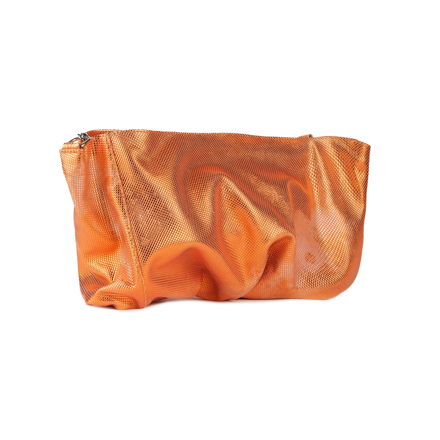 Leder Clutch Metallic-Orange Inanna