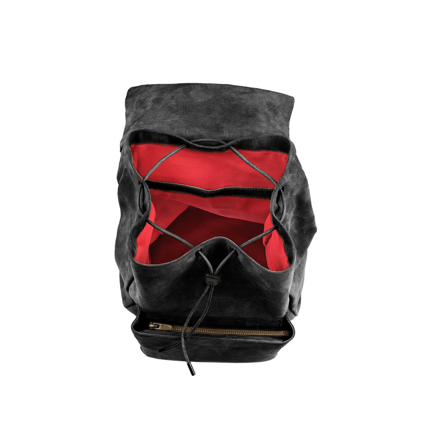 Veloursleder Rucksack Schwarz Lite Shadow