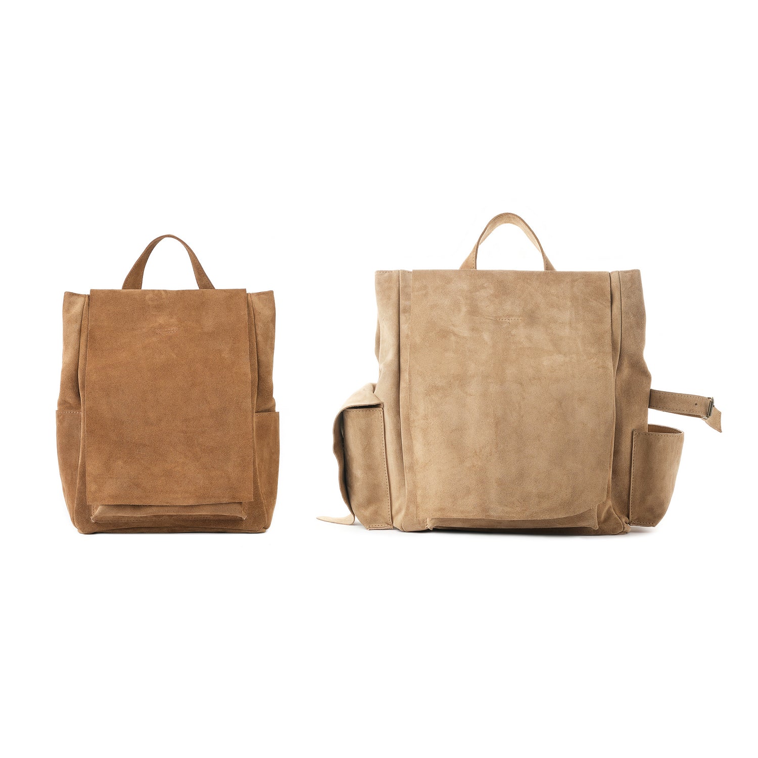 Veloursleder Rucksack Braun Lite Mini