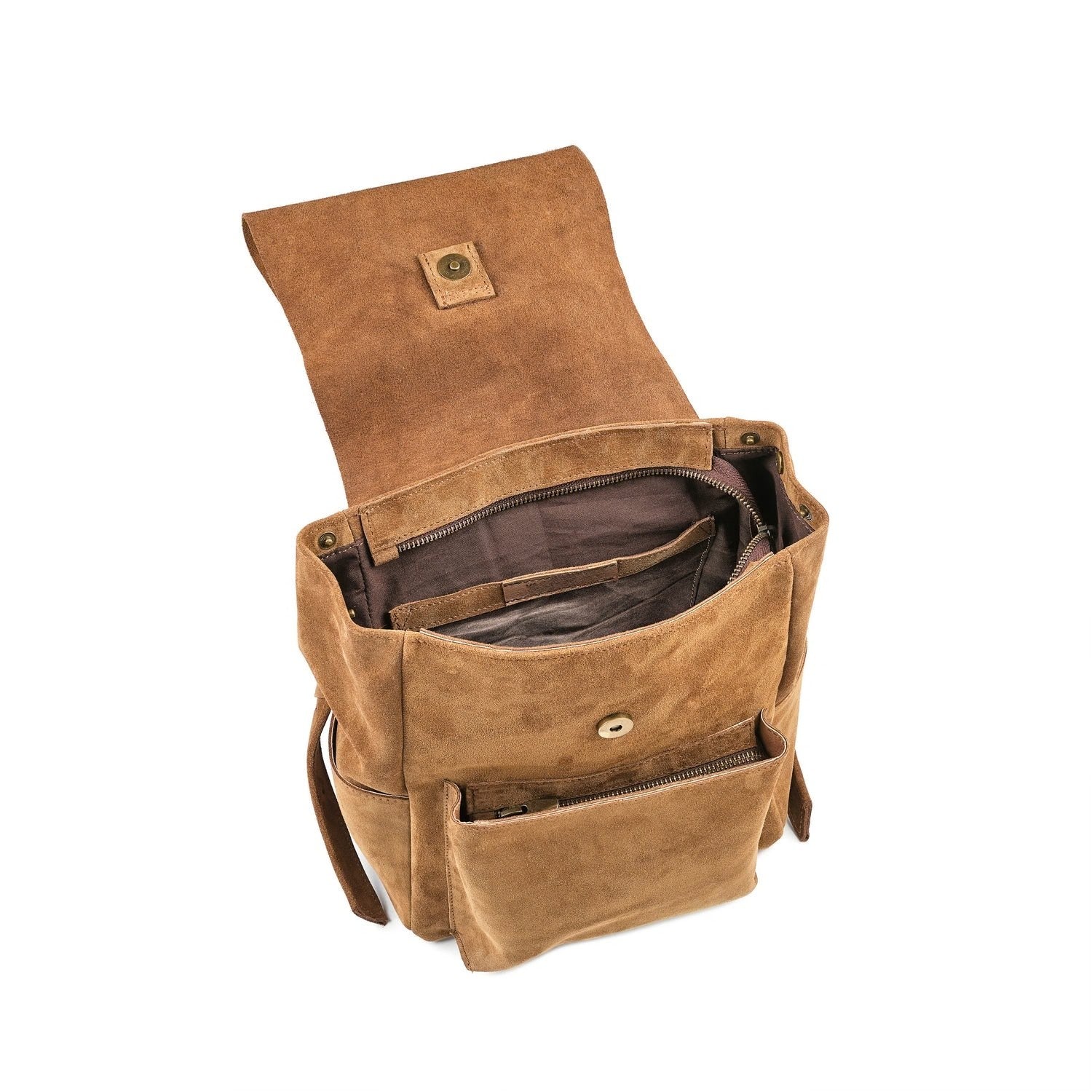 Veloursleder Rucksack Braun Lite Mini