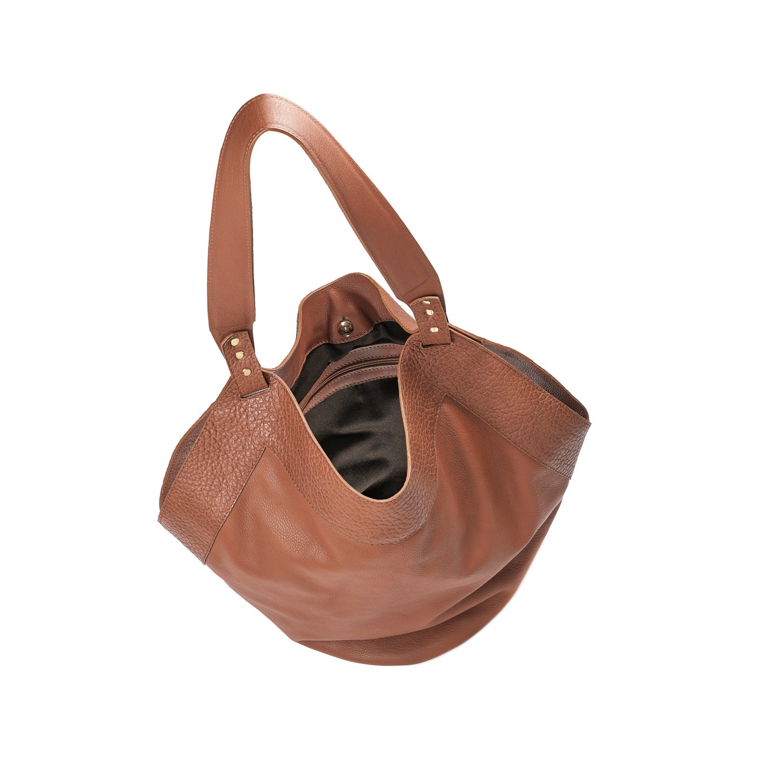 Leder Schultertasche Dunkelcognac Thesa