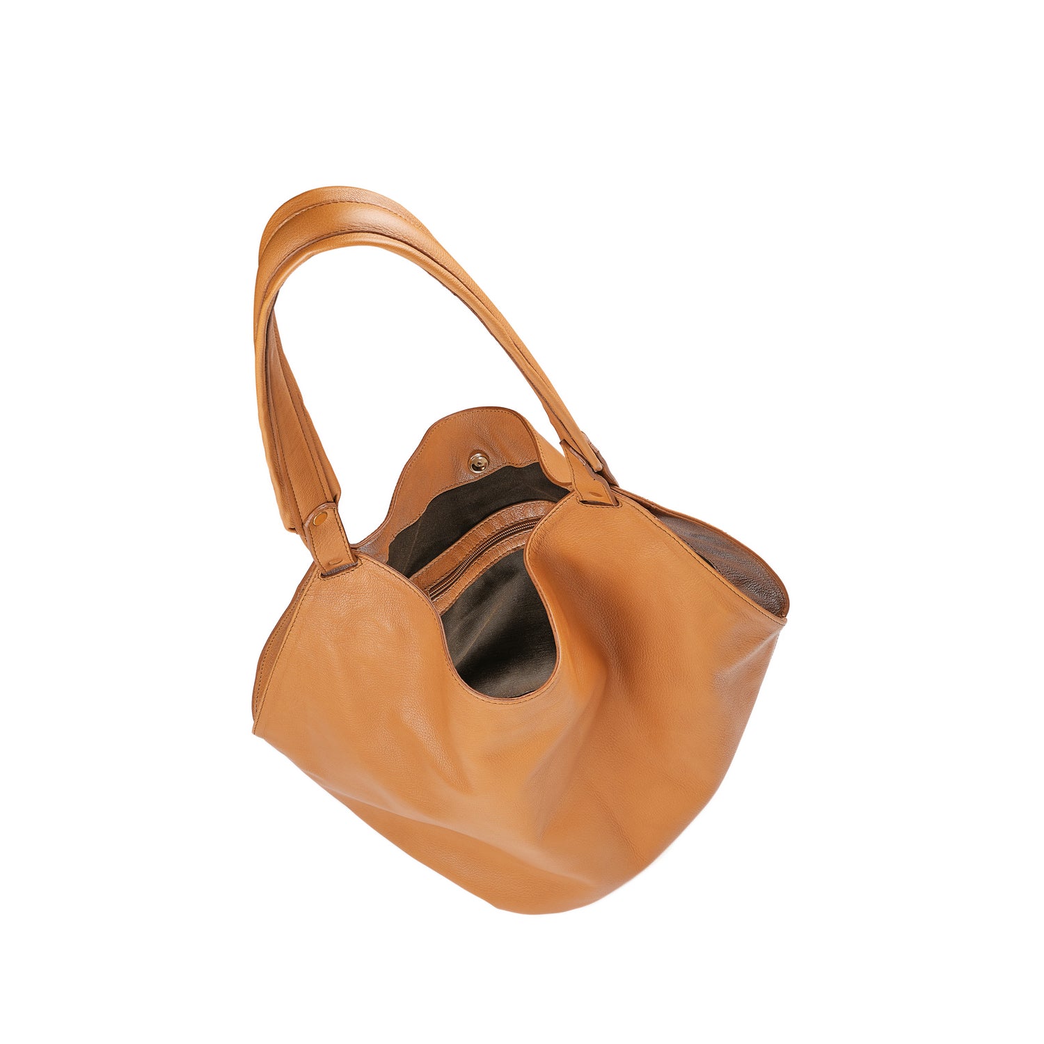 Leder Schultertasche Cognac Thesa