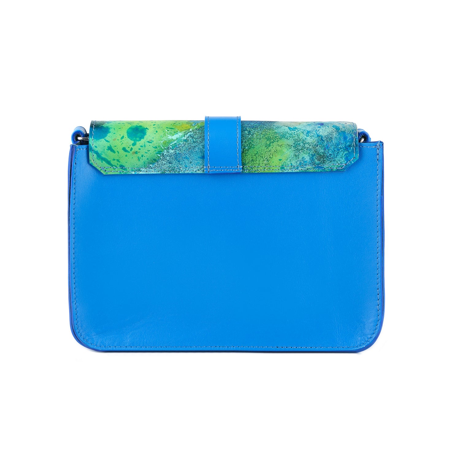 Leder Umhängetasche Aquamarin Aleya Midi