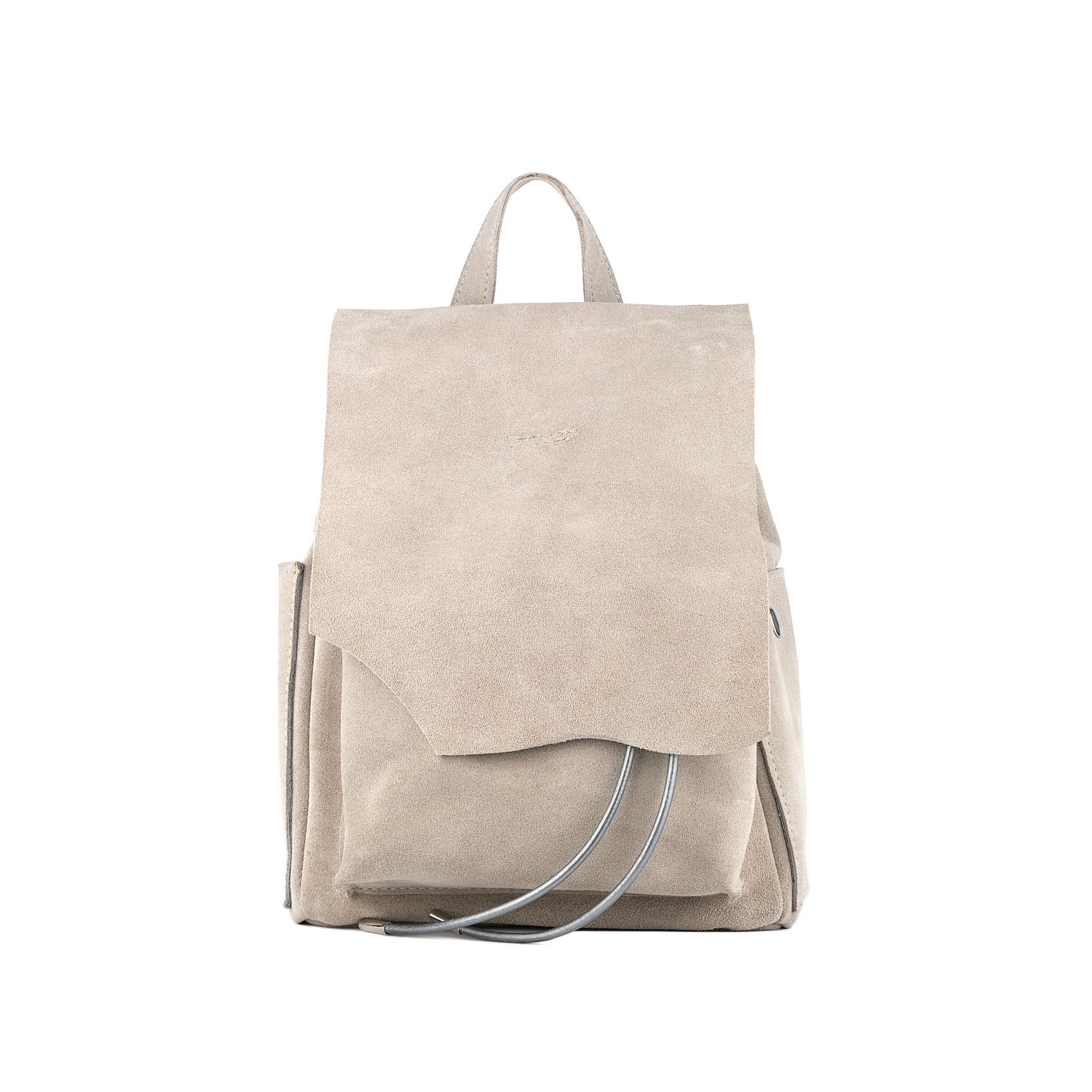 Veloursleder Rucksack Grau Lite Mini
