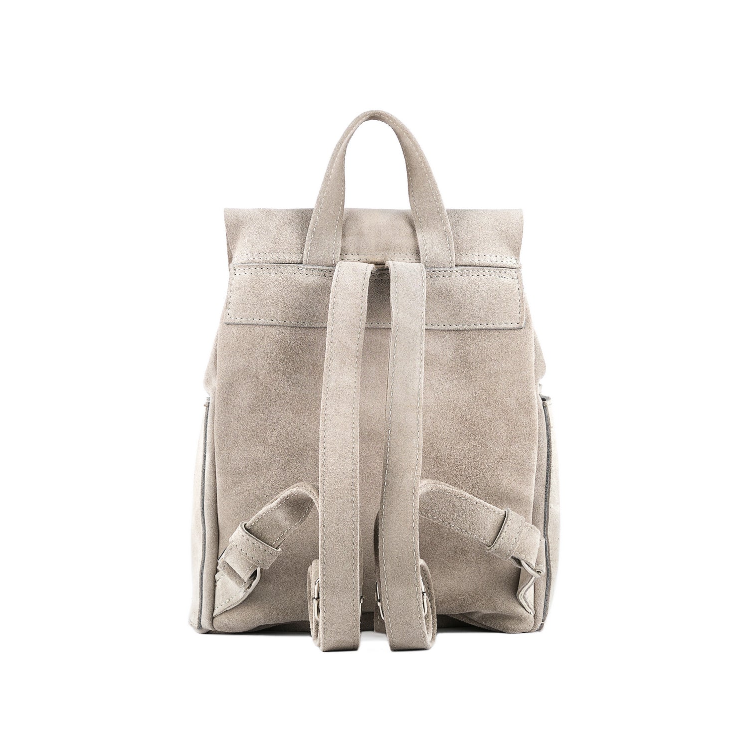 Veloursleder Rucksack Grau Lite Mini