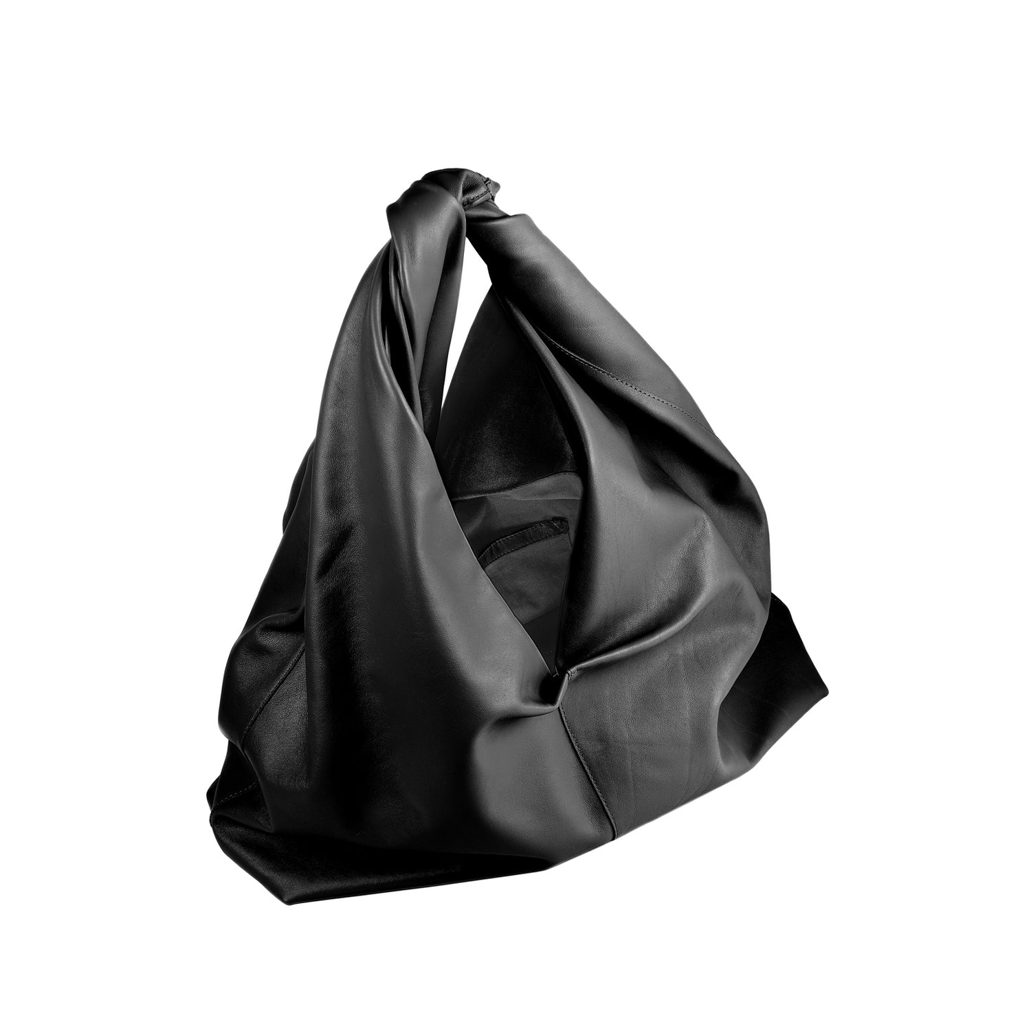 Leder Schultertasche Schwarz Cloud Maxi