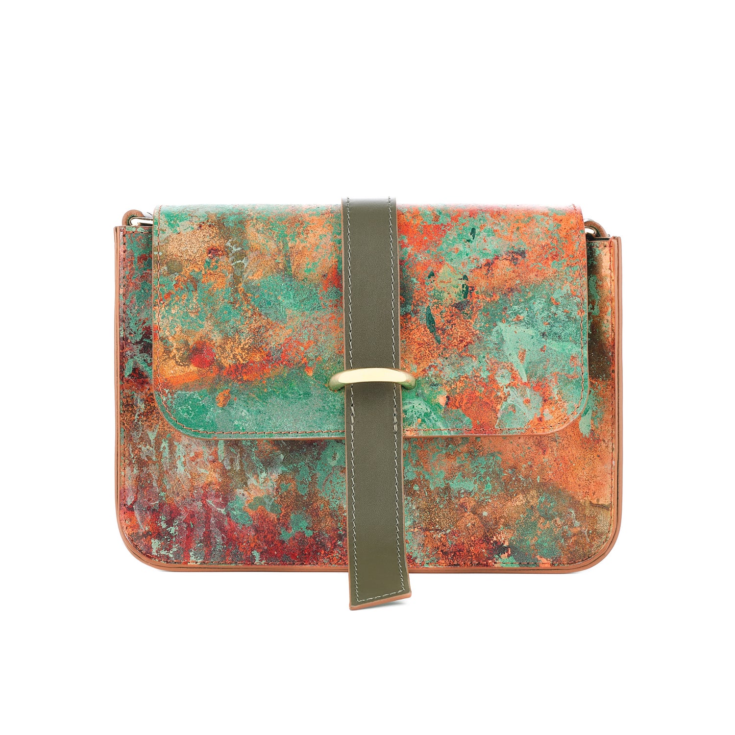 Leder Umhängetasche Kupfer Aleya Midi