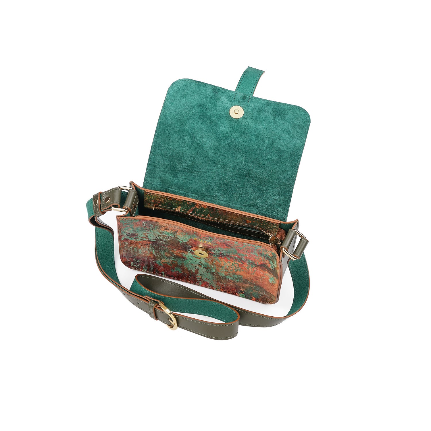 Leder Umhängetasche Kupfer Aleya Midi