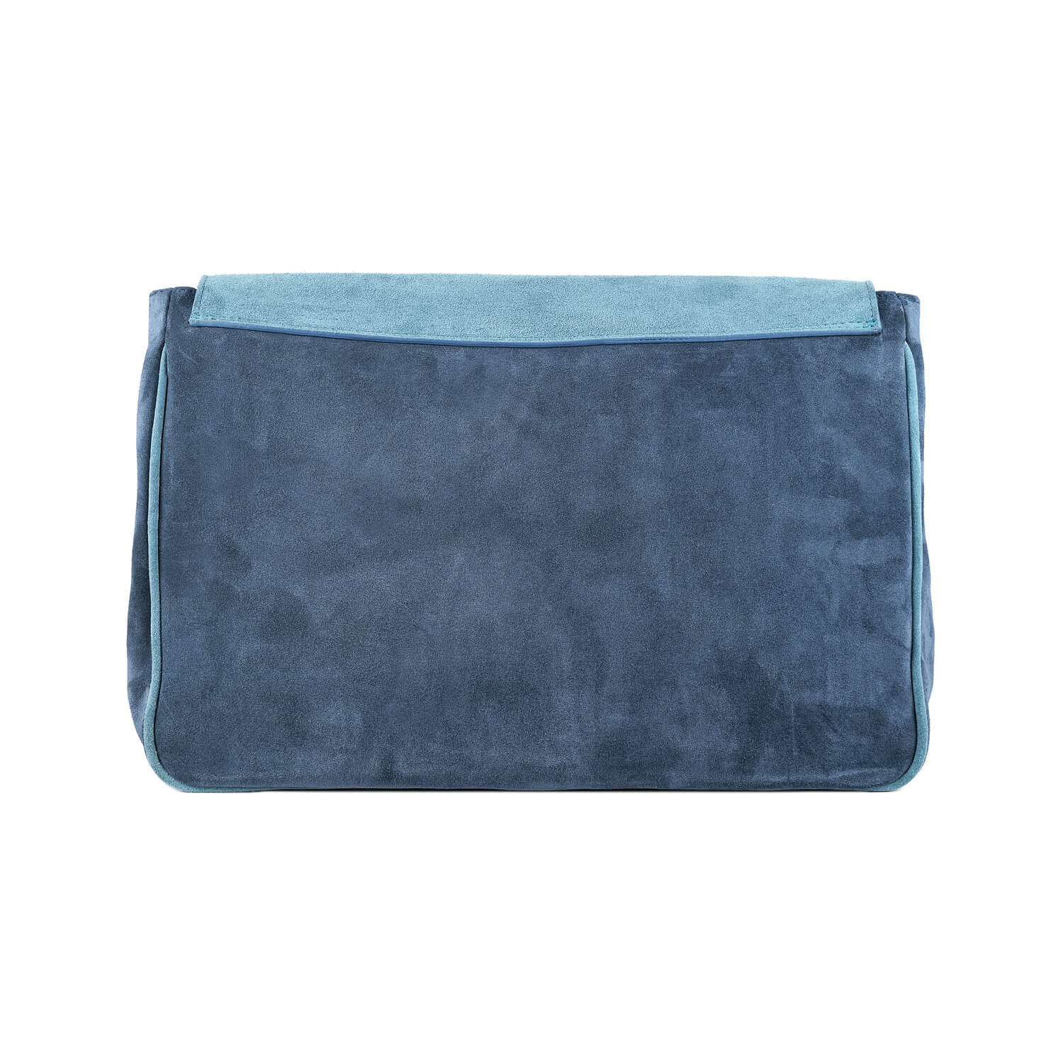 Veloursleder Schultertasche Blau Venus Maxi