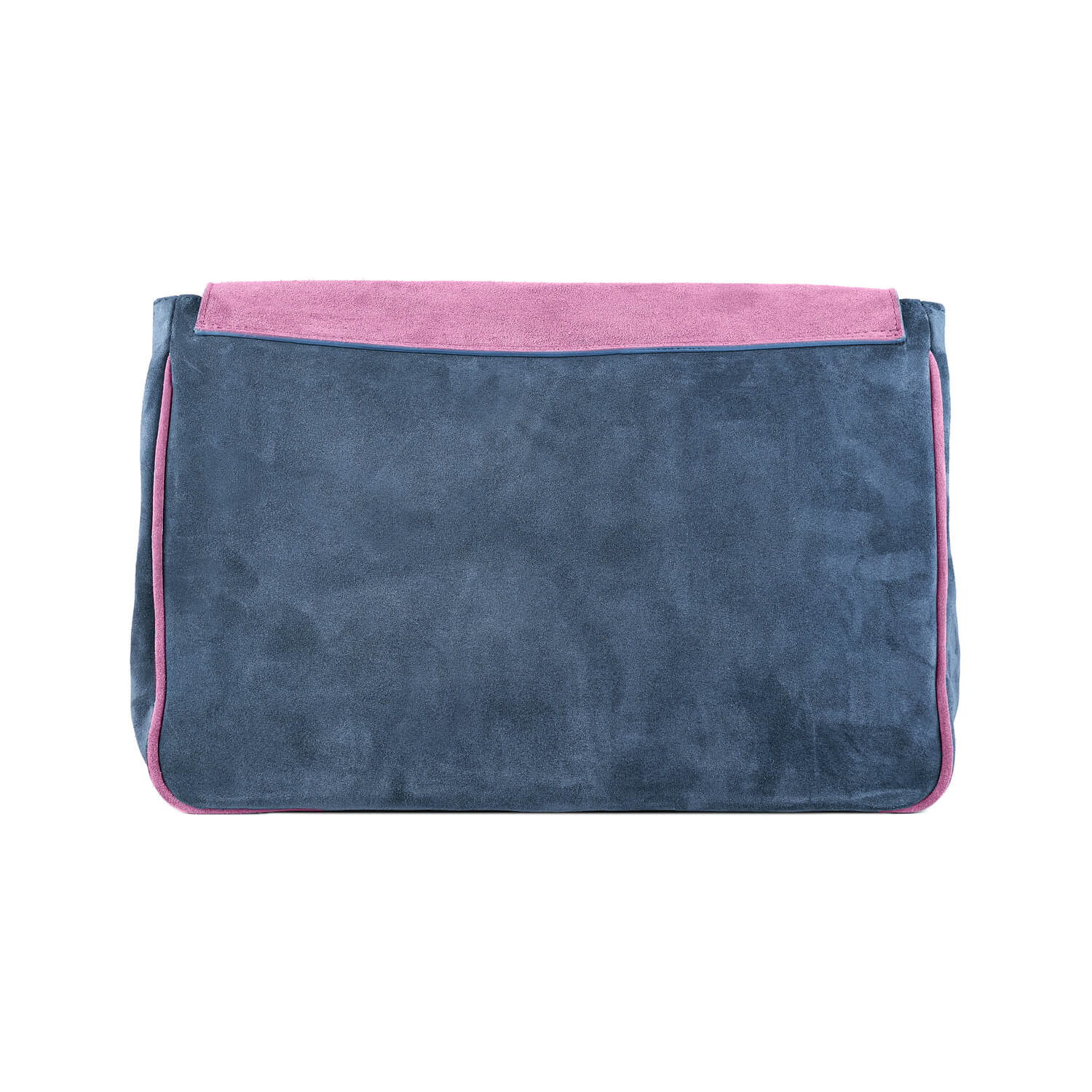 Veloursleder Schultertasche Blau-Rosa Venus Maxi
