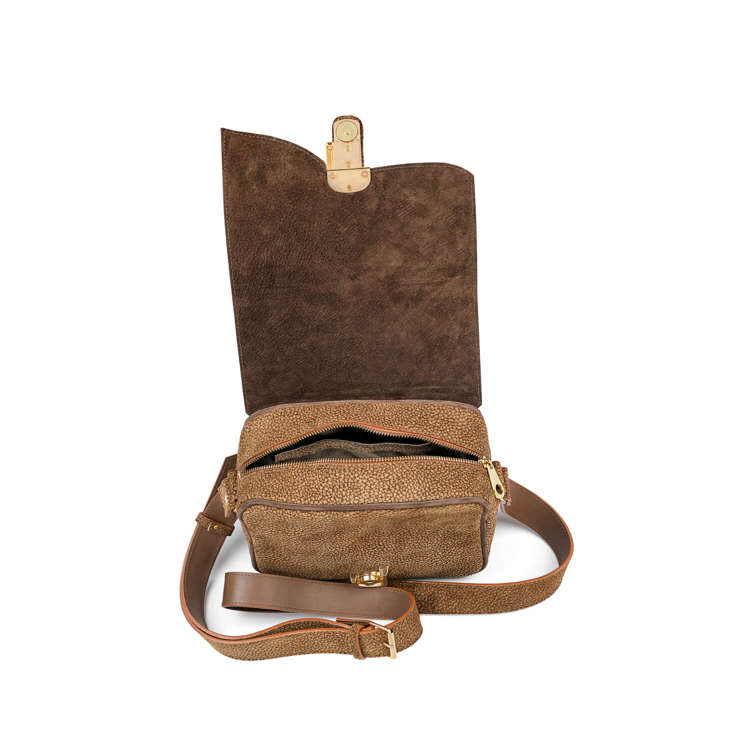 Veloursleder Schultertasche Spotts Nina Mini