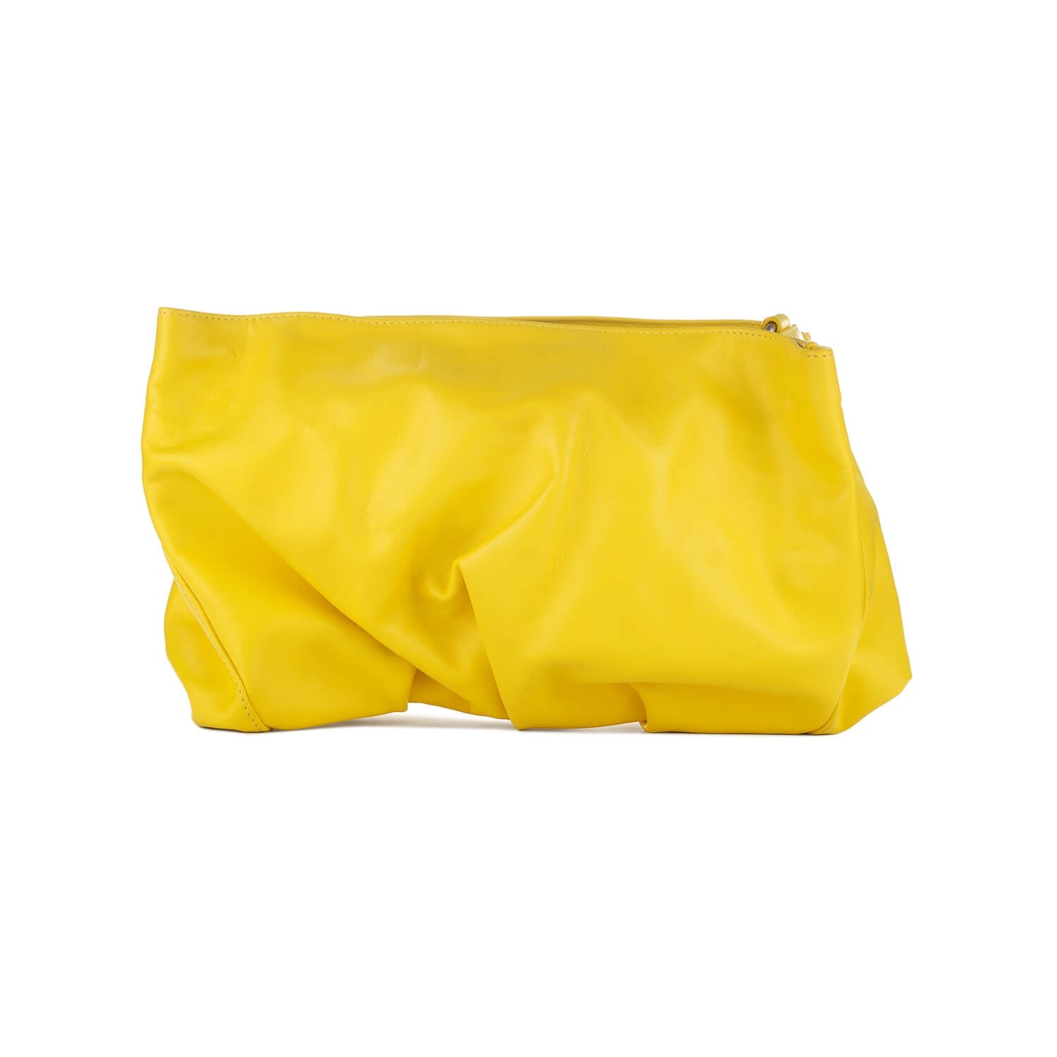 Leder Clutch Gelb mit Metallic-Details Inanna