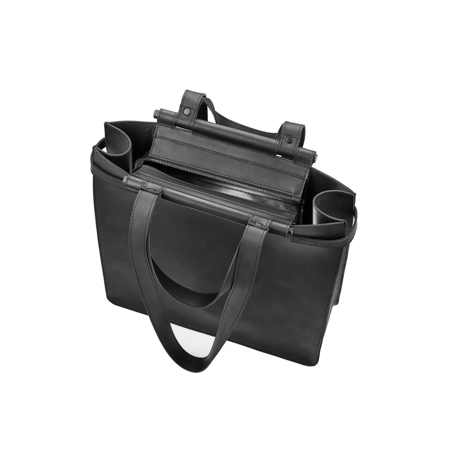 Leder Schultertasche Schwarz Elder Sister