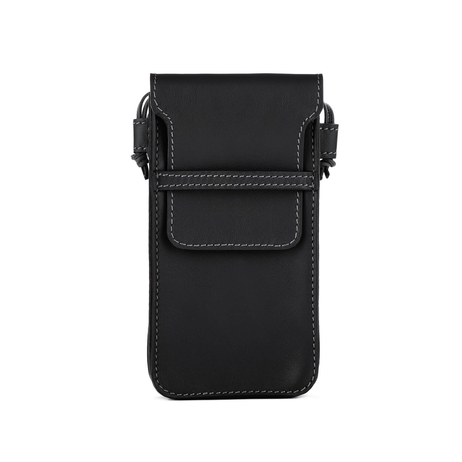 Leder Handytasche Schwarz Smart