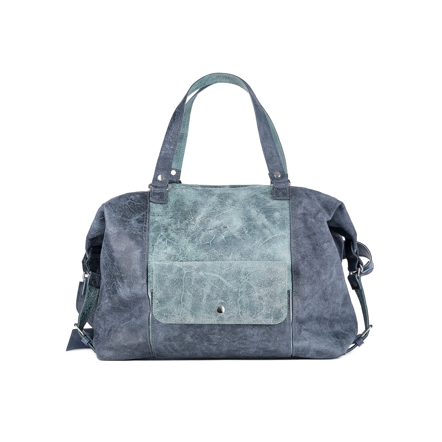 Leder Reisetasche Graugruen Nomad