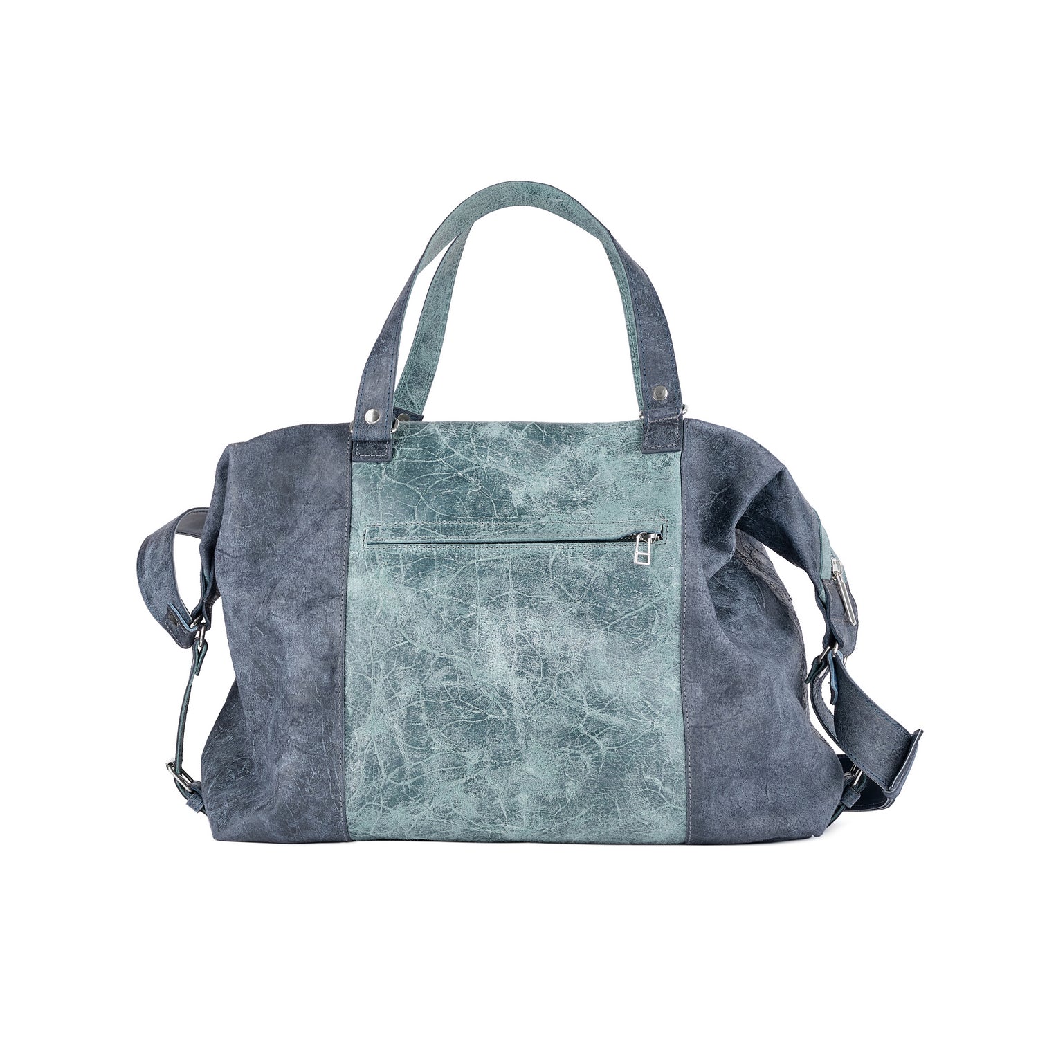Leder Reisetasche Graugruen Nomad