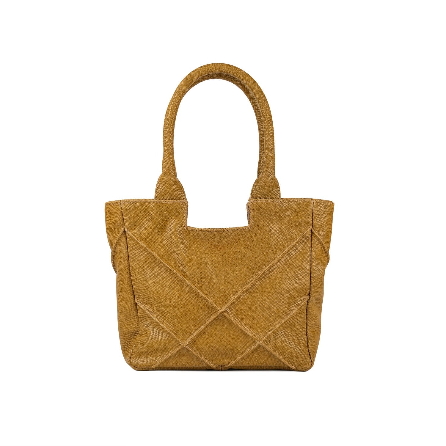 Leder Handtasche Senfgelb Origami Mini