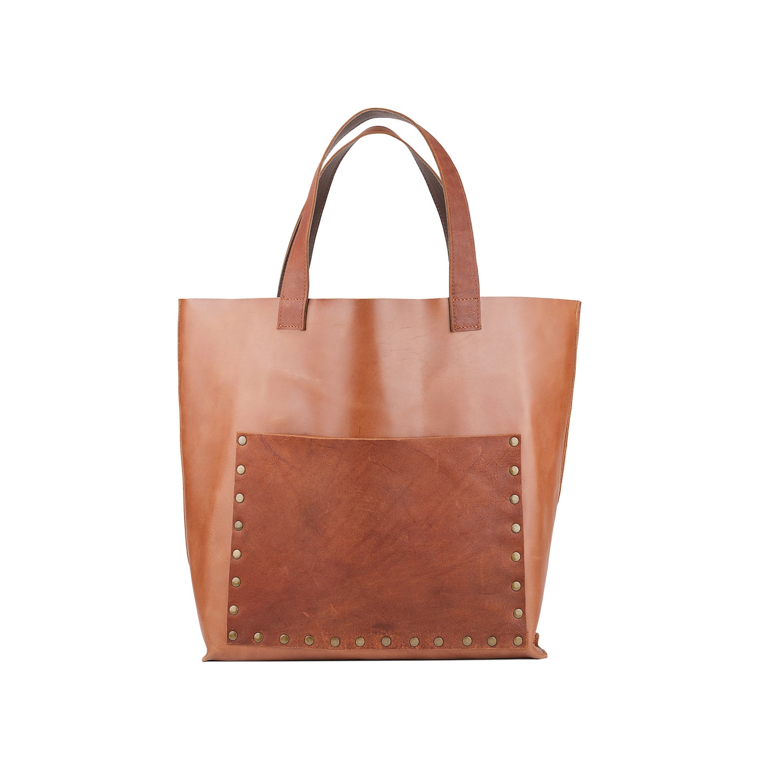 Shopper aus Leder in Cognac The Shopper