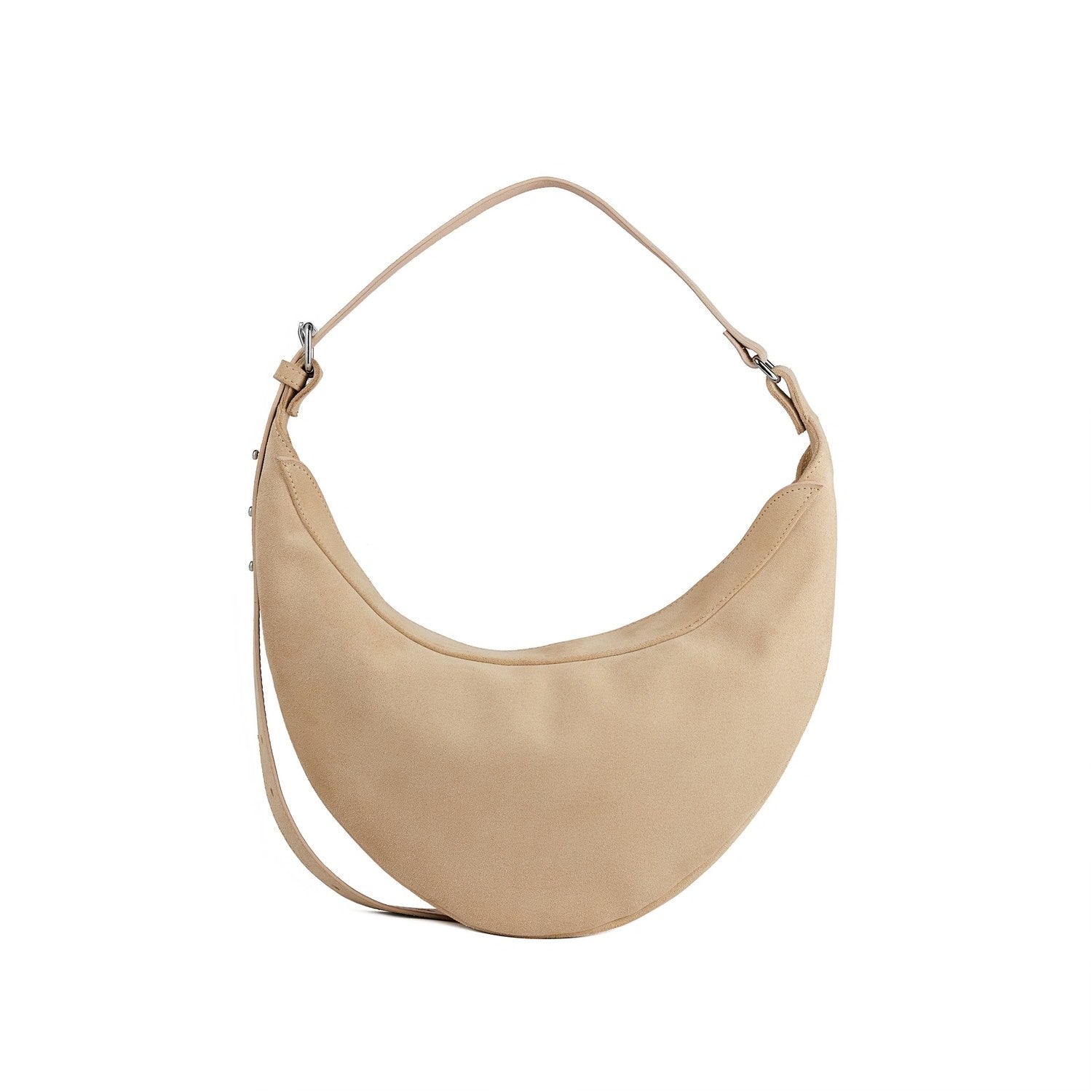 Veloursleder Umhängetasche Beige Nuna Mini