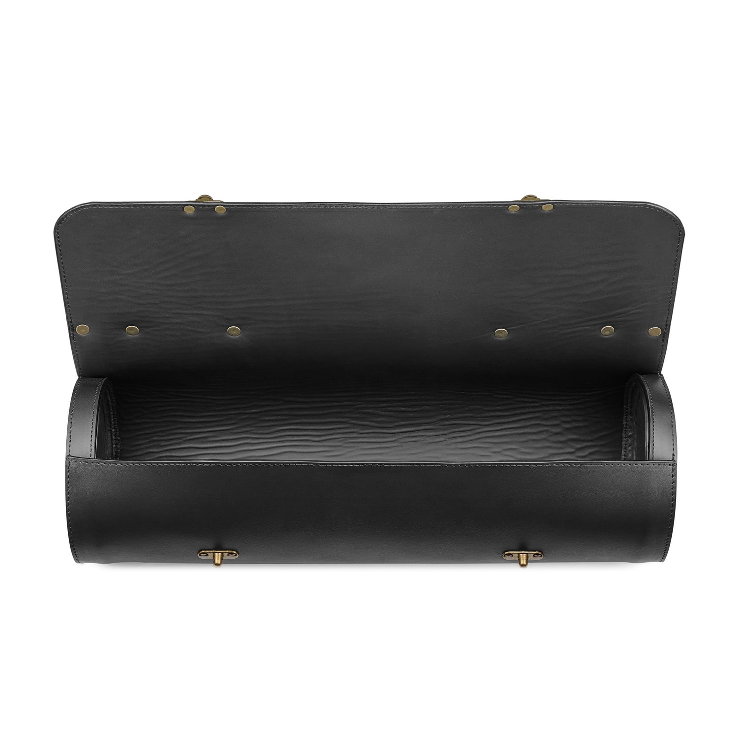 Schwarze Leder-Schultertasche Tube Maxi