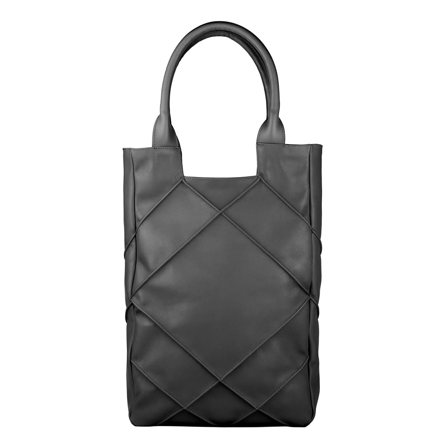 Leder Schultertasche Schwarz Origami Midi