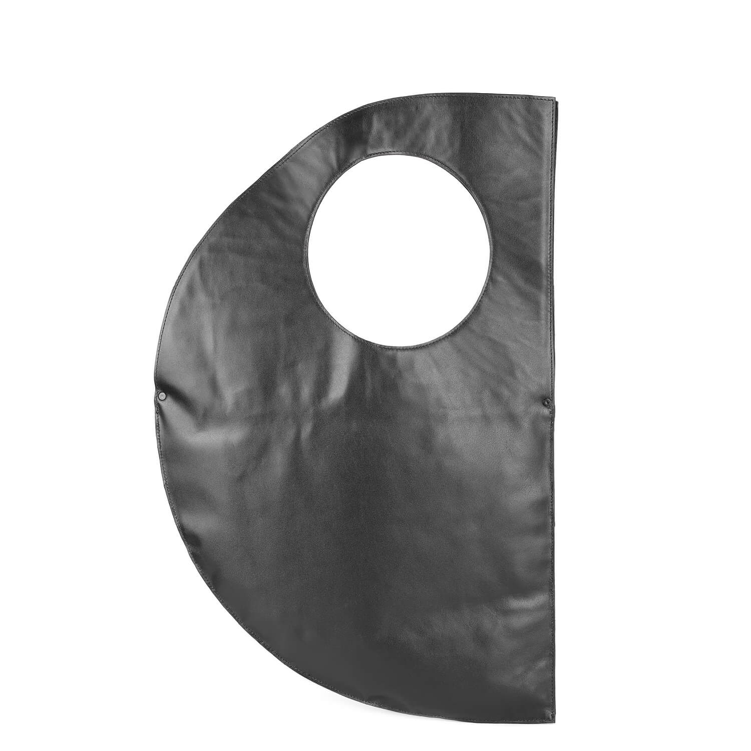 Schwarze Leder-Schultertasche Moon