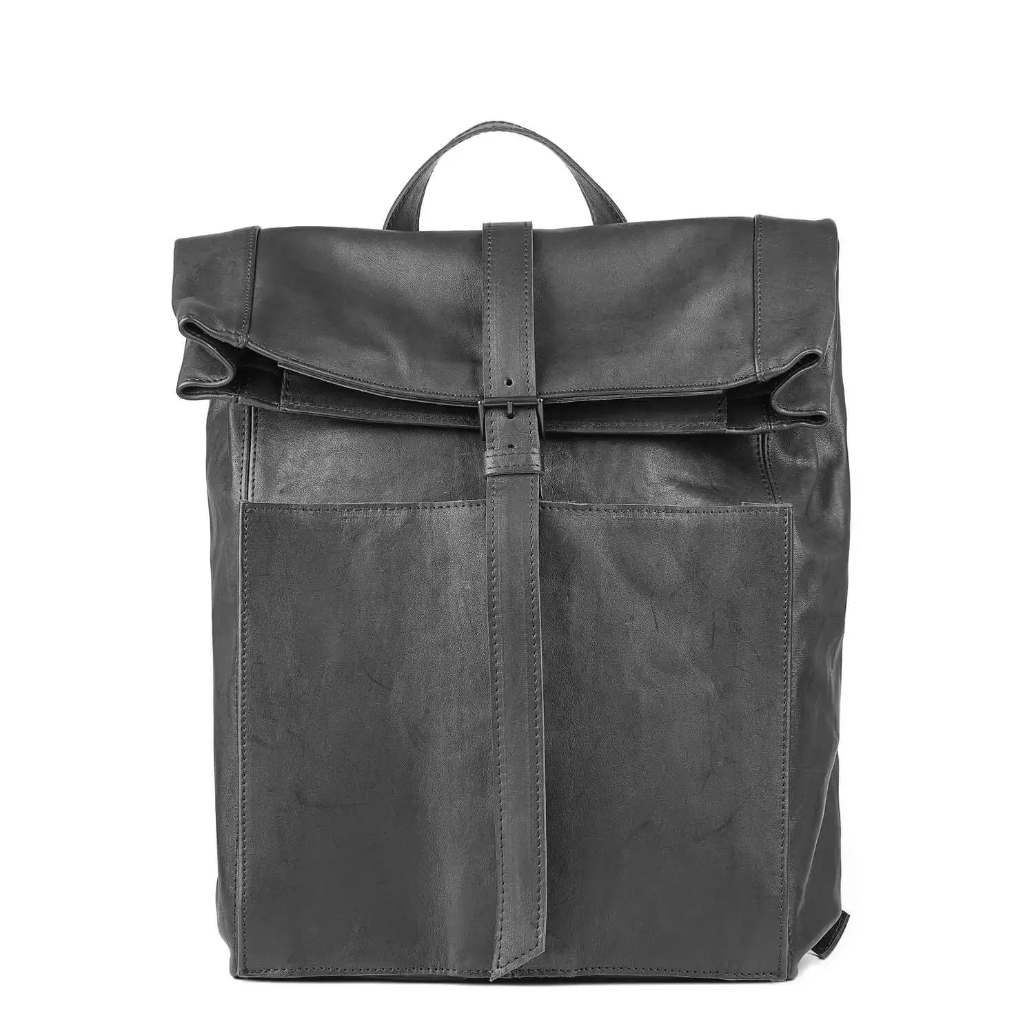 Leder Laptop Rucksack Schwarz Wabi-Sabi