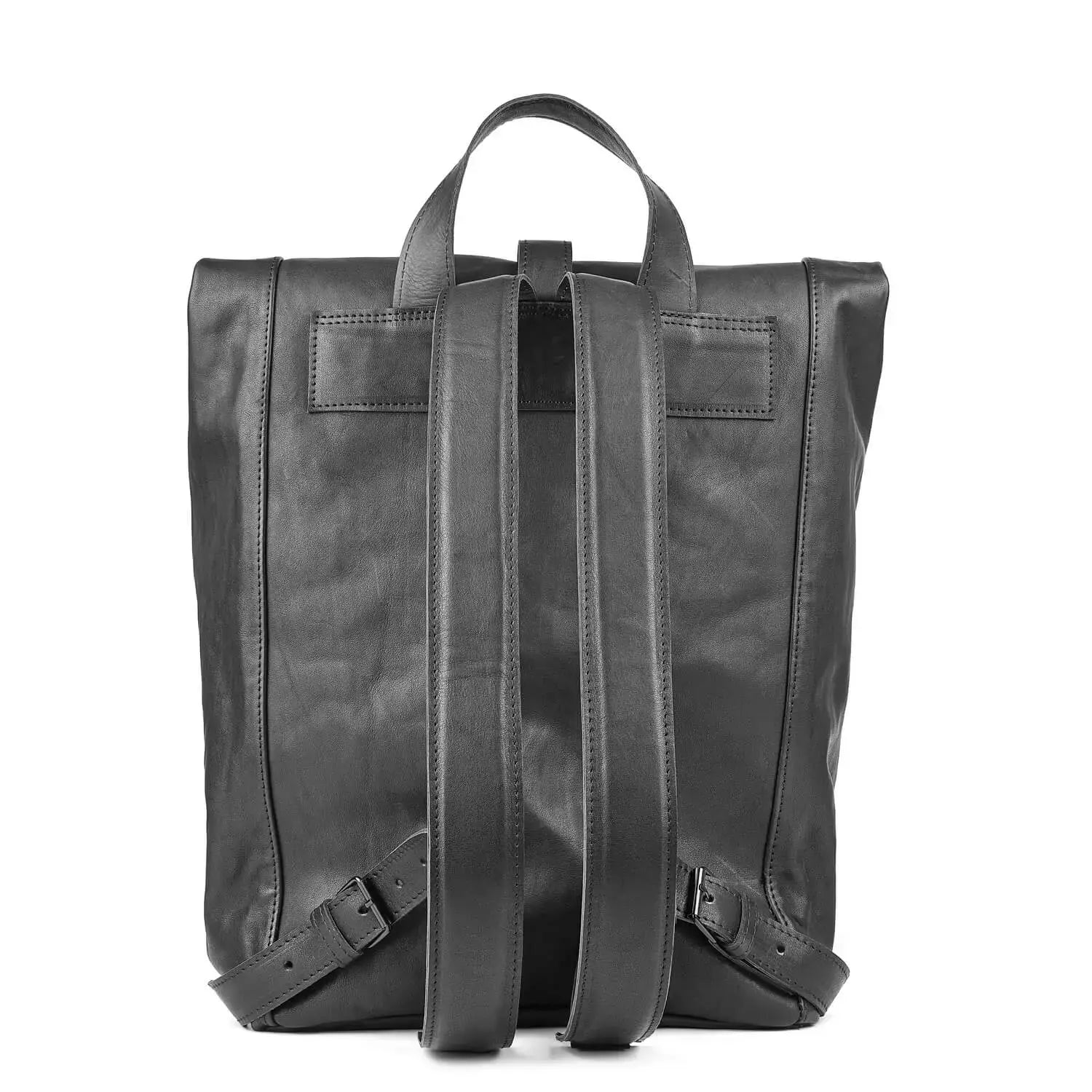 Leder Laptop Rucksack Schwarz Wabi-Sabi