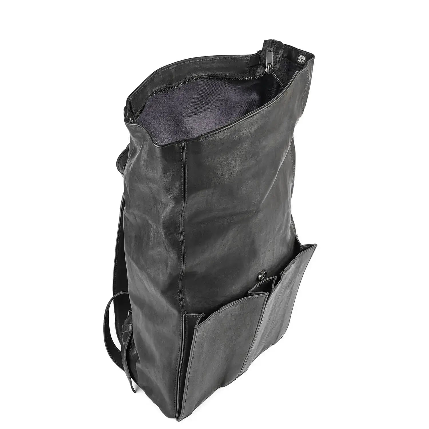 Leder Laptop Rucksack Schwarz Wabi-Sabi