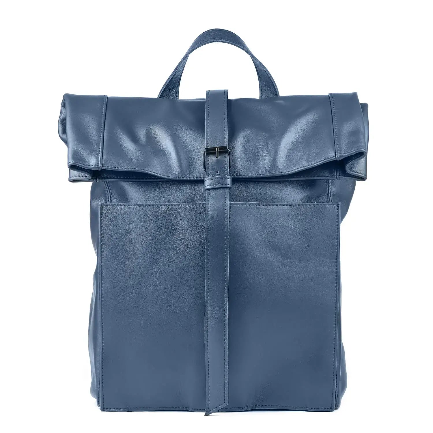 Leder Laptop Rucksack Dunkelblau Wabi-Sabi
