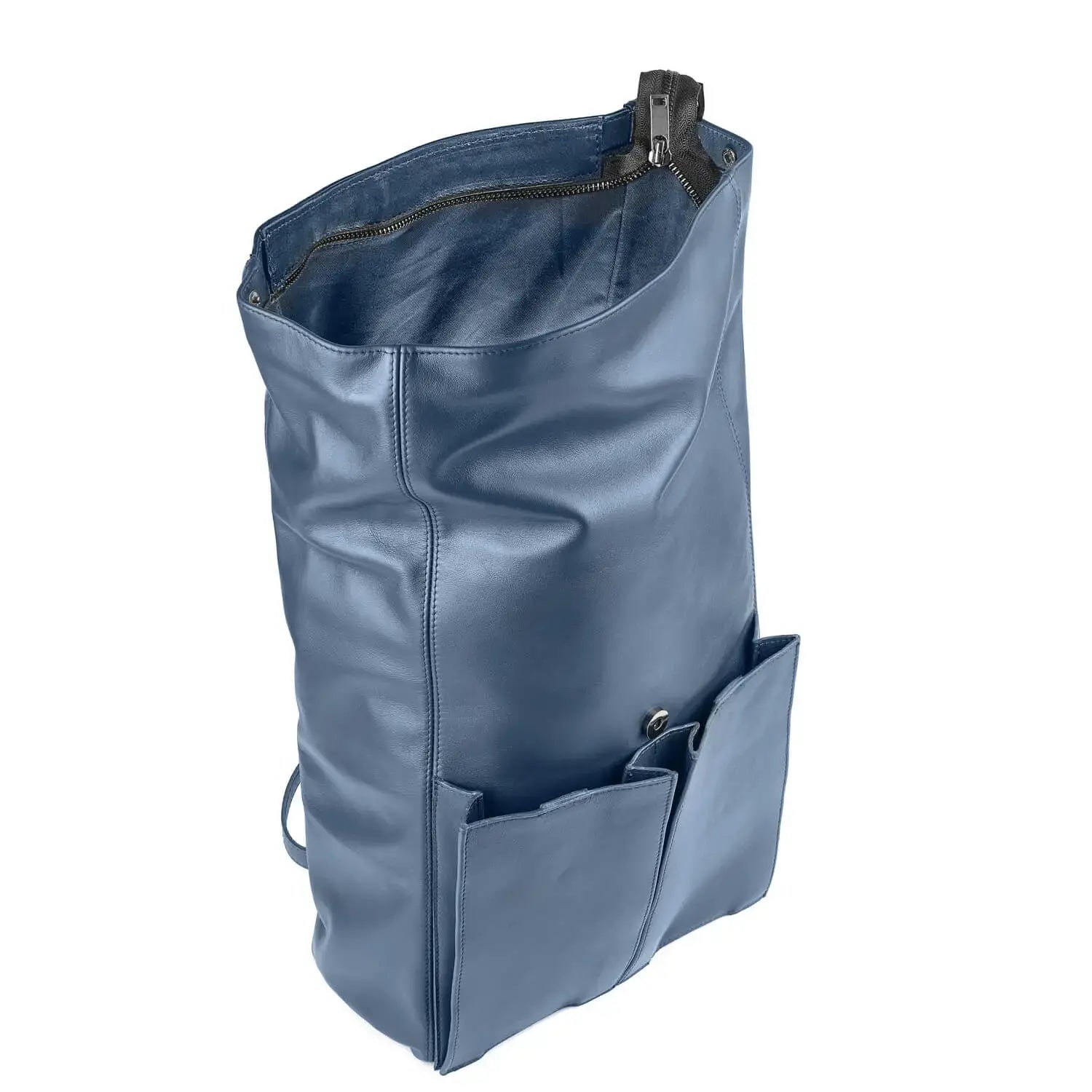 Leder Laptop Rucksack Dunkelblau Wabi-Sabi