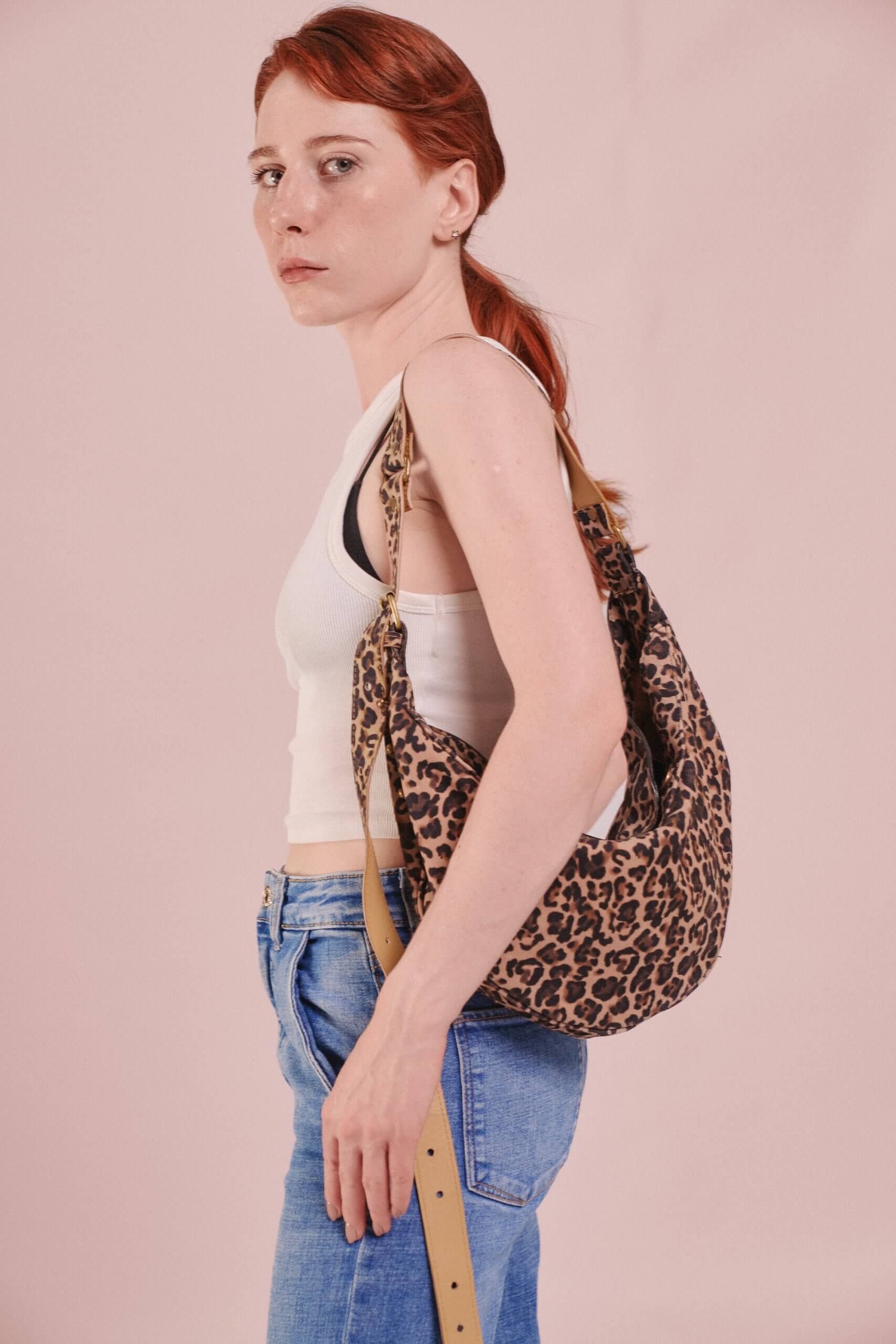 Veloursleder Umhängetasche Feline Nuna Mini