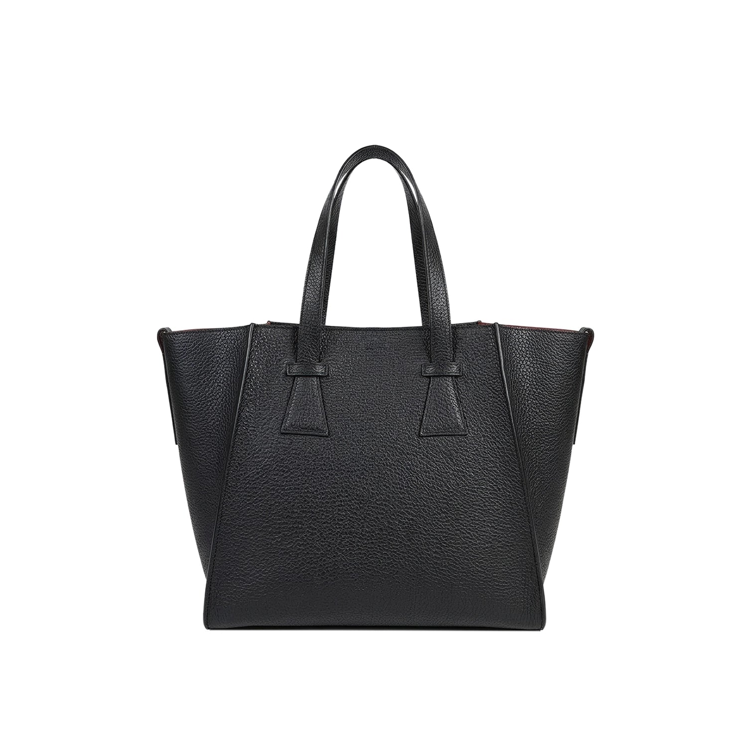 Schwarze genarbte Leder-Schultertasche Blake
