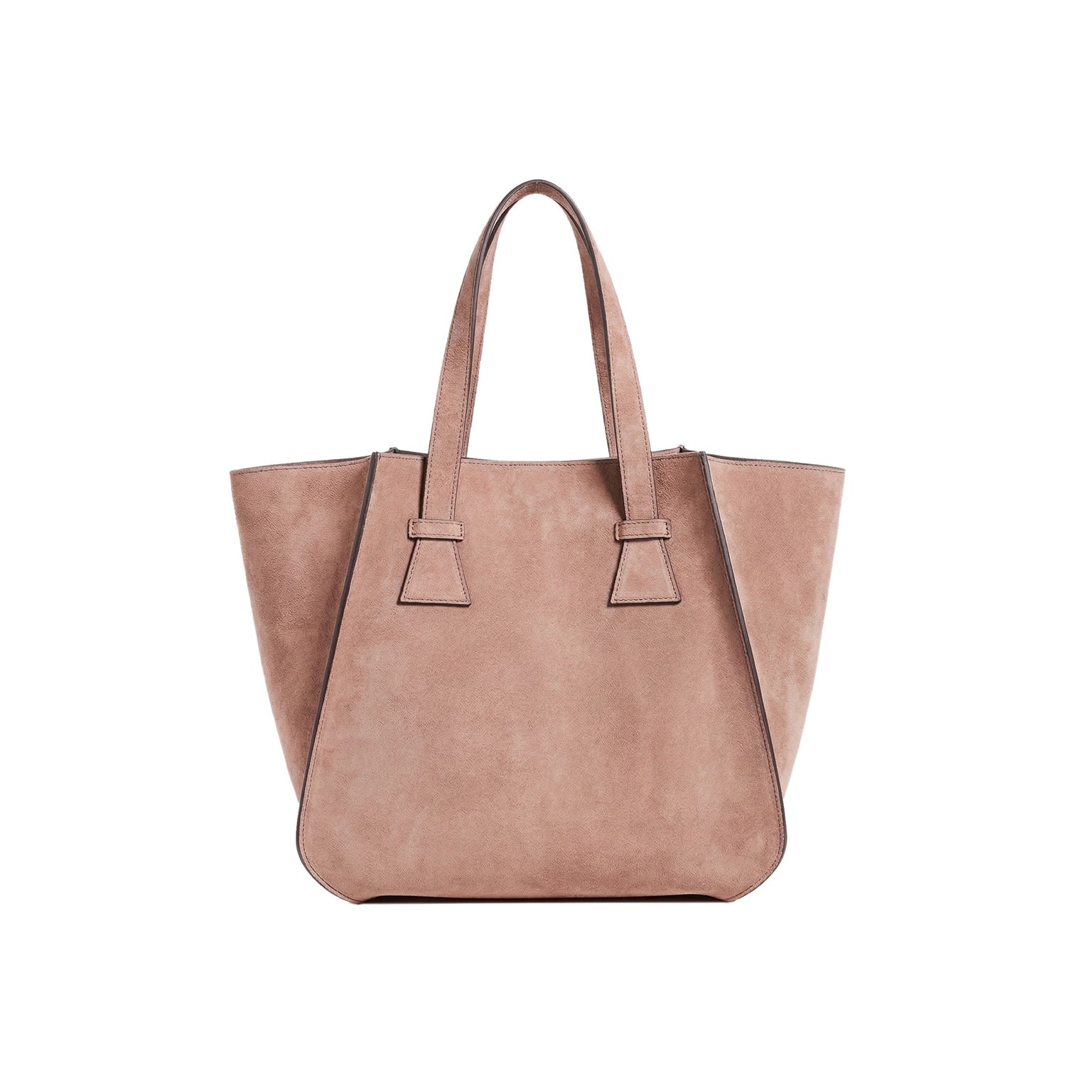 Puderrosa Veloursleder-Schultertasche Blake